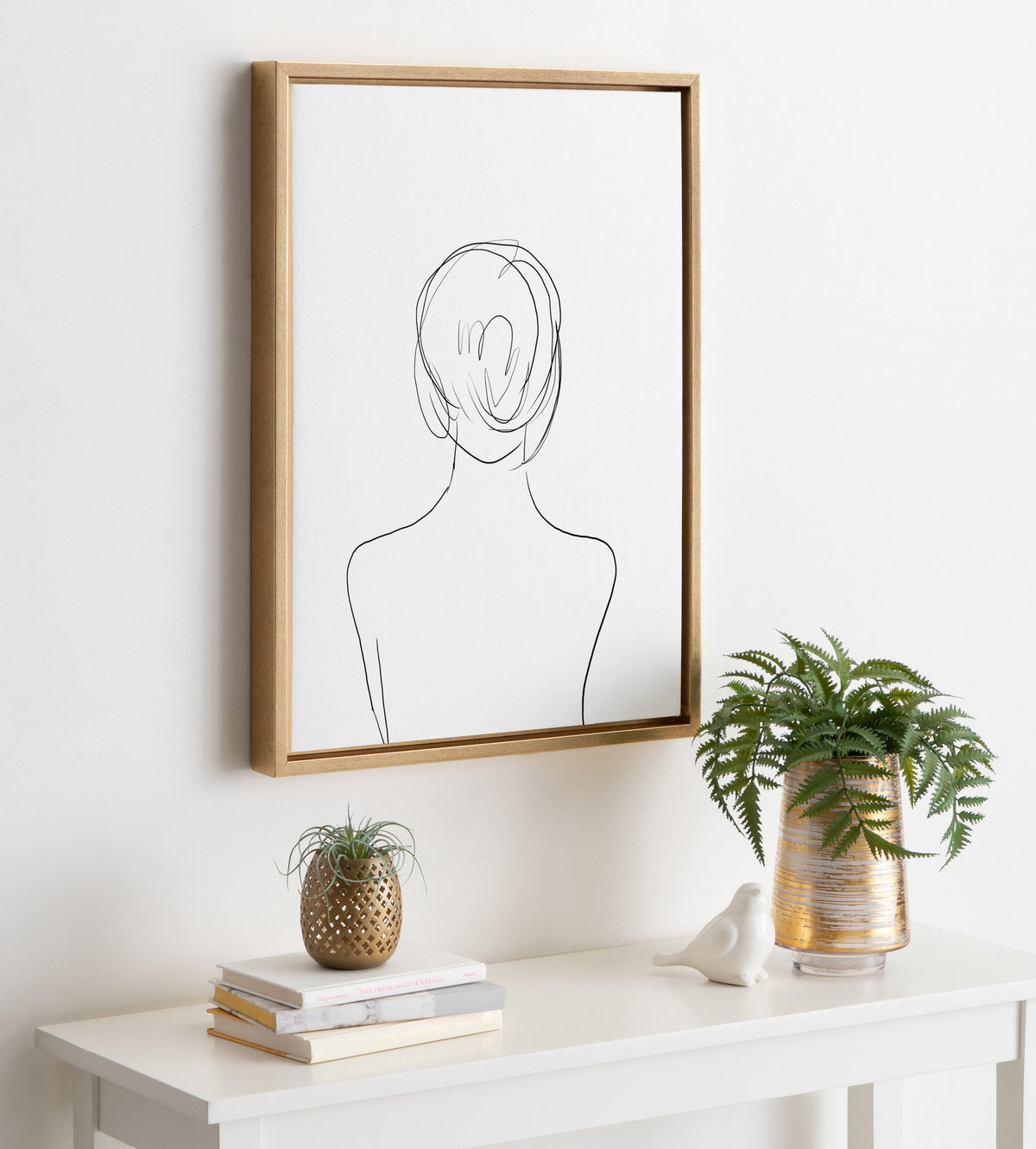 Sylvie Minimalist Woman Framed Canvas by Teju Reval