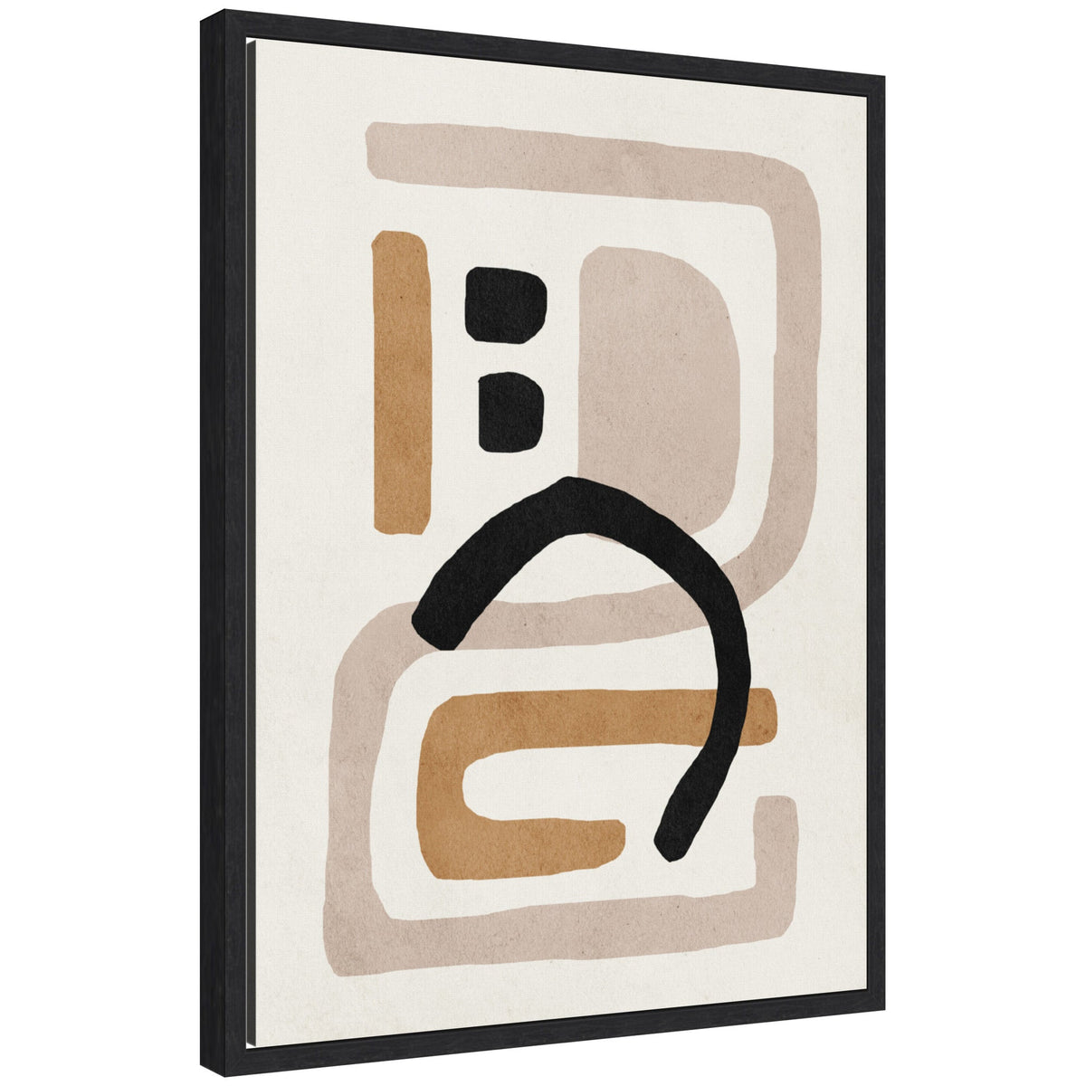Sylvie Neutral Abstract 2 Minimal Modern Art Framed Canvas by July Art Prints