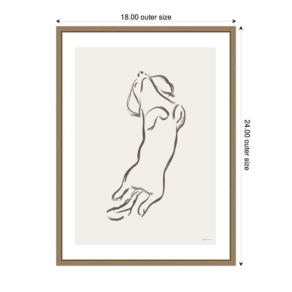 Dachshund Dog by Gabrielly Guedes Framed Canvas Wall Art Print