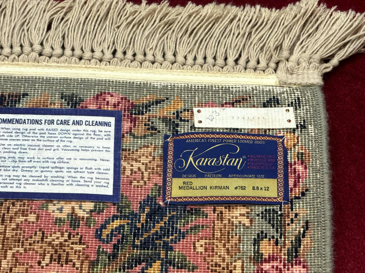 Karastan Rug 8.8 x12 Red Kirman #762, Original 700 Series, Vintage Karastan Carpet, Discontinued Karastan Rug, Karastan Wool Area Rug - Jewel Rugs, view 11