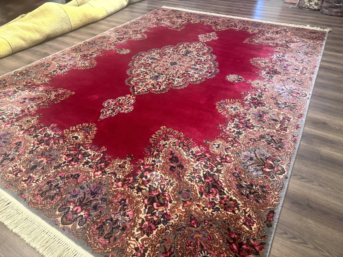 Karastan Rug 8.8 x12 Red Kirman #762, Original 700 Series, Vintage Karastan Carpet, Discontinued Karastan Rug, Karastan Wool Area Rug - Jewel Rugs, view 3