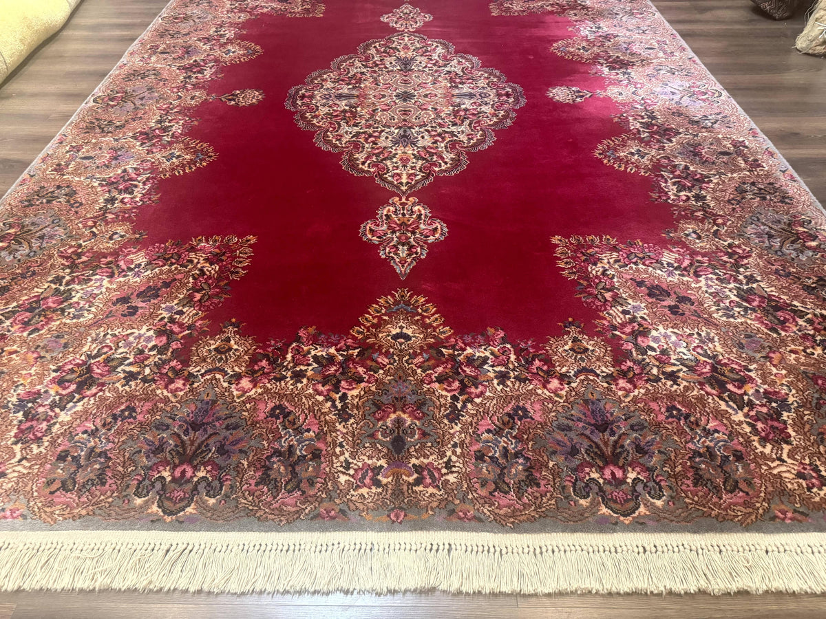 Karastan Rug 8.8 x12 Red Kirman #762, Original 700 Series, Vintage Karastan Carpet, Discontinued Karastan Rug, Karastan Wool Area Rug - Jewel Rugs, view 6