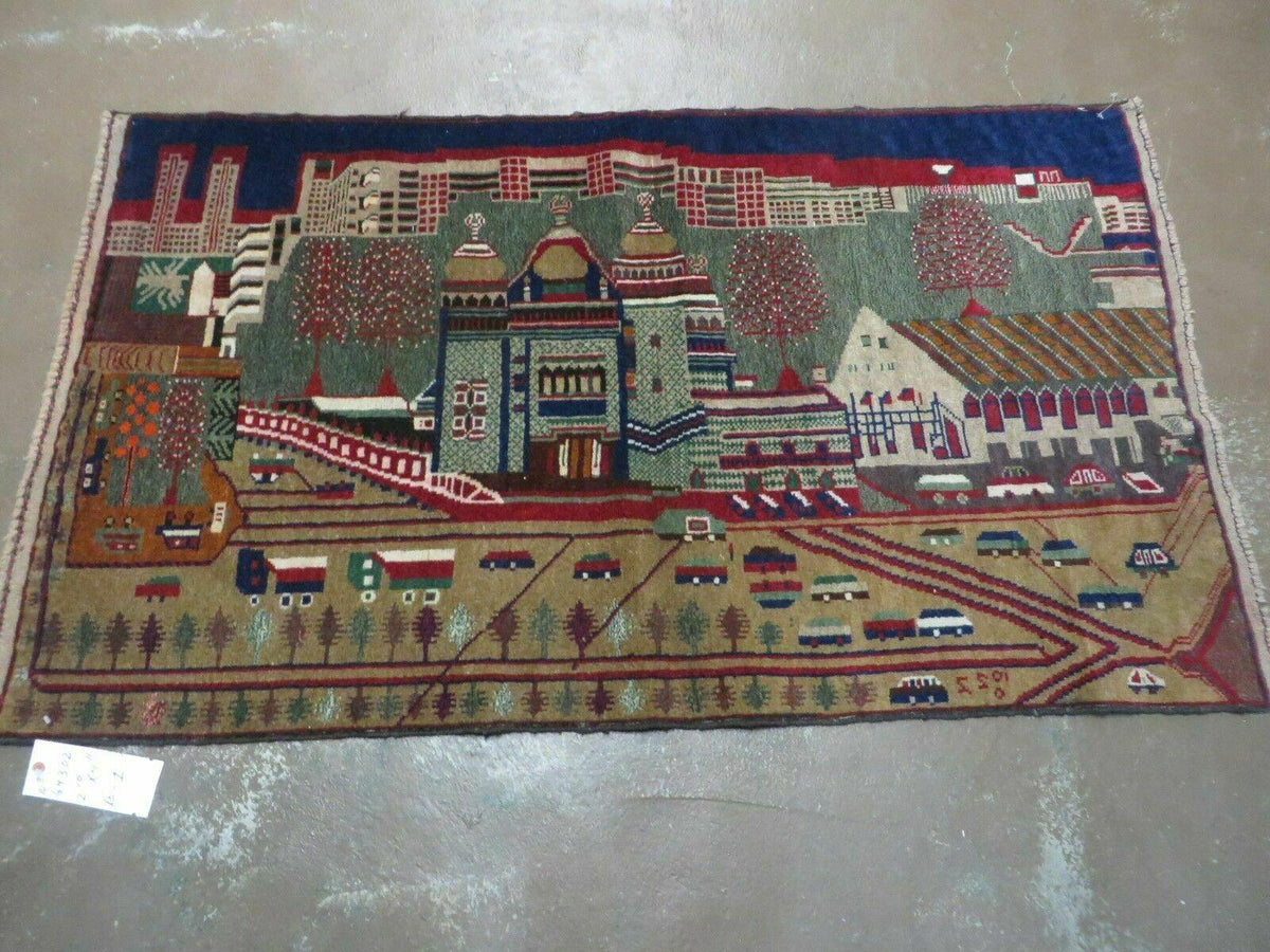 3' X 5' New Vintage Handmade Afghan Balouch Tribal Wool Pictorial Rug # 302 - Jewel Rugs
