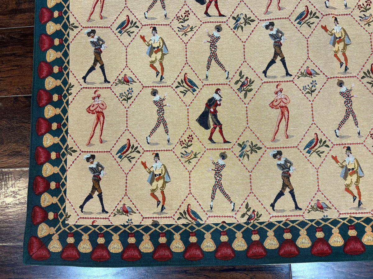 Square Tapestry 5x5, Wall Hanging, Human Pictorials, Court Jesters, Vintage - Jewel Rugs, view 10