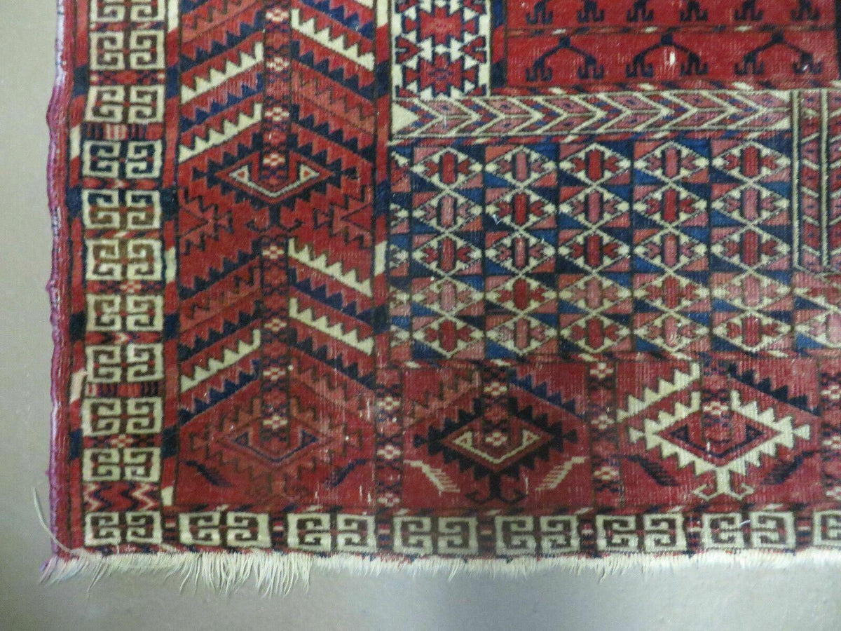 Antique Turkoman Rug 4x5, Ensi Hatchli Tekke Wool Rug - Jewel Rugs, view 8