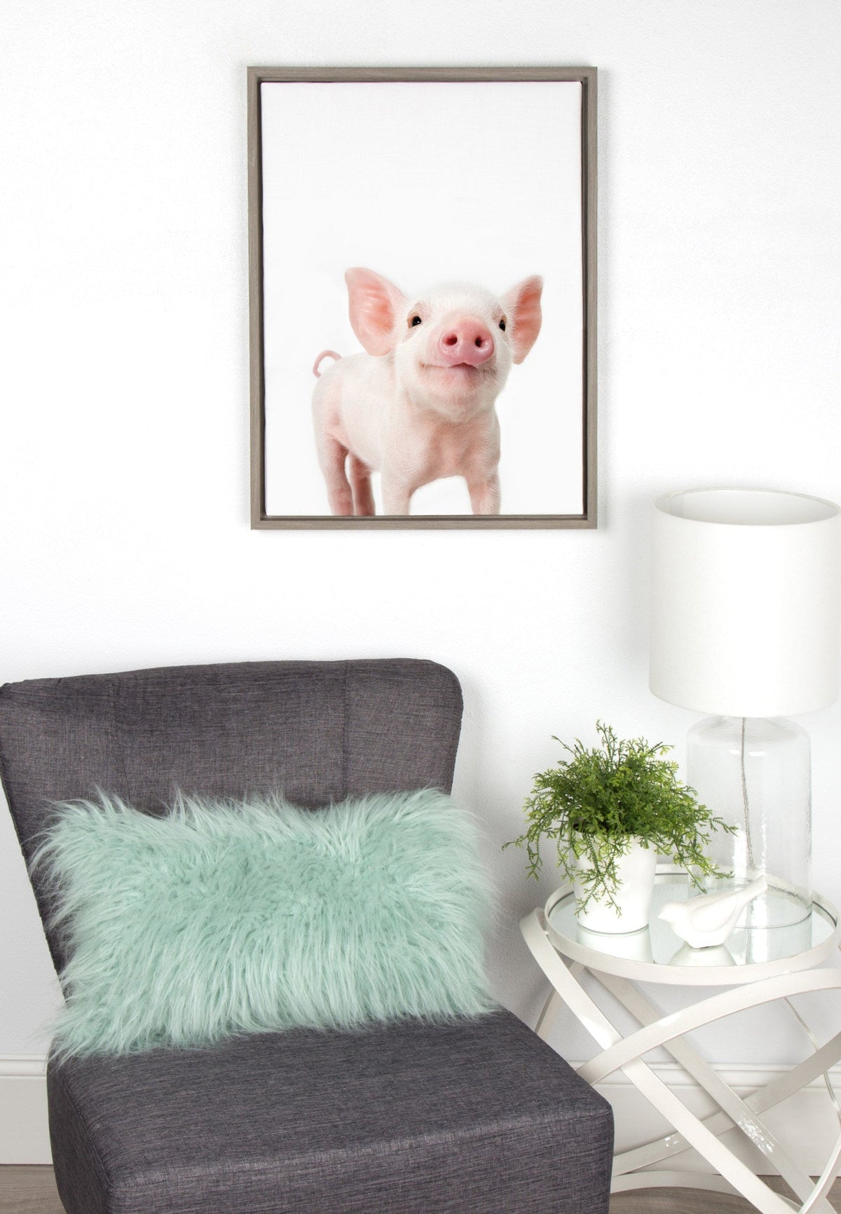 Sylvie Animal Studio Piglet Framed Canvas by Amy Peterson Art Studio