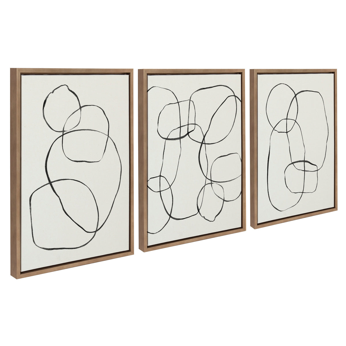 Sylvie 869 Going in Circles, Dancing Circles, and 871 Modern Circles Framed Canvas by Teju Reval of SnazzyHues