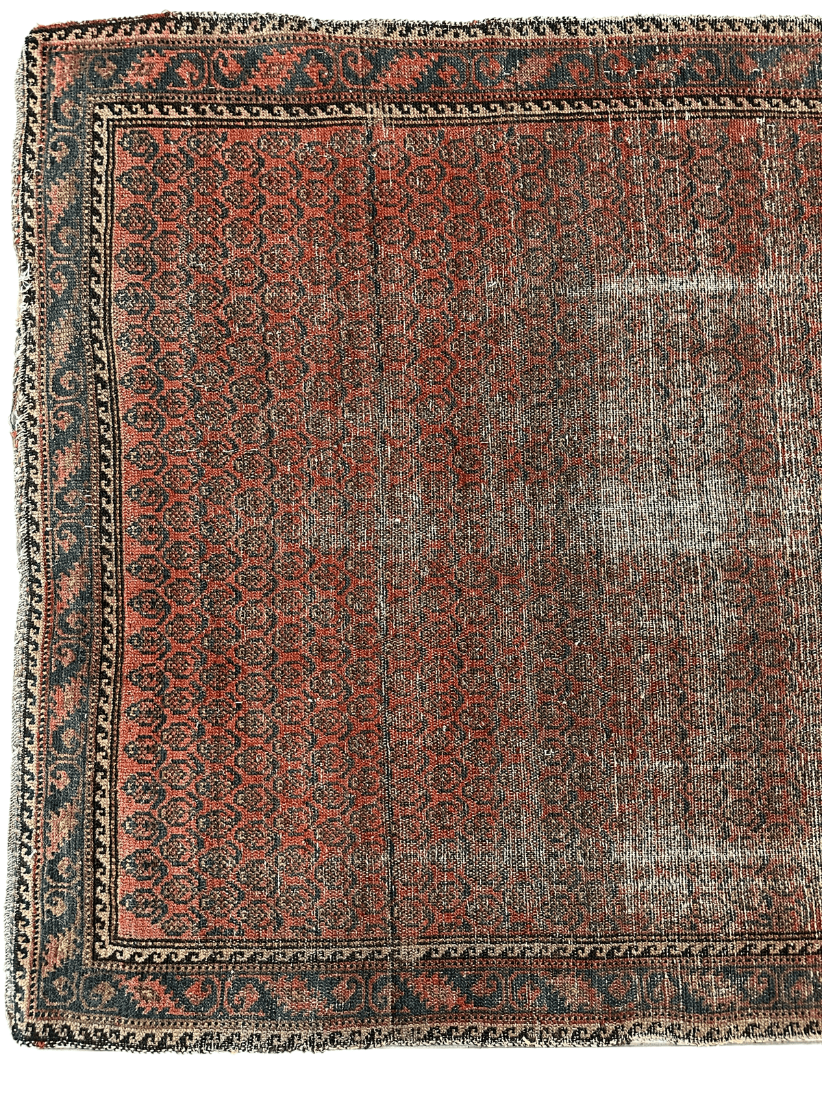 Antique Persian Rug 4x5 | Rust, Brown & Pink | Hand-Knotted Wool - Rugistan, view 5