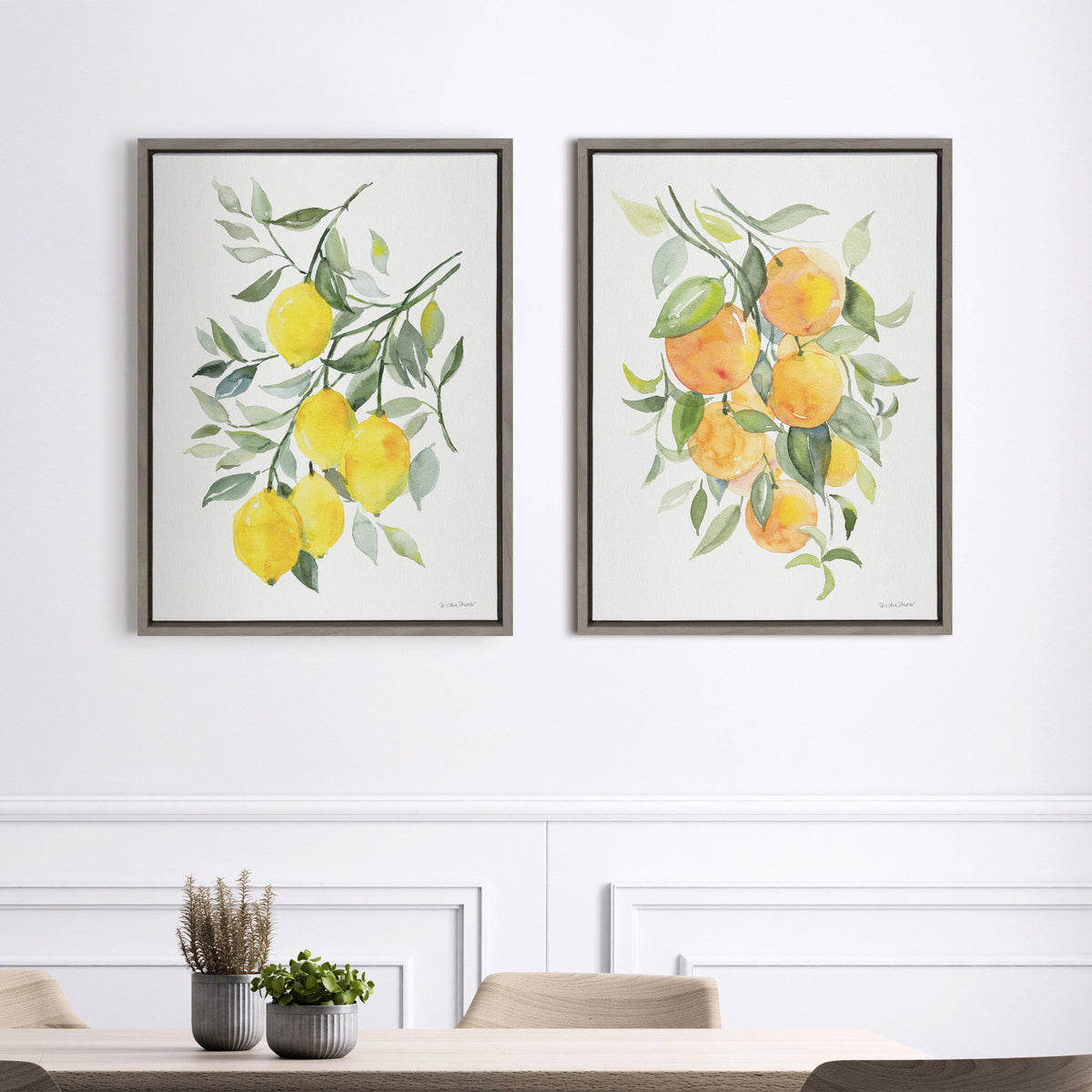Sylvie Lemon Citrus Framed Canvas by Patricia Shaw
