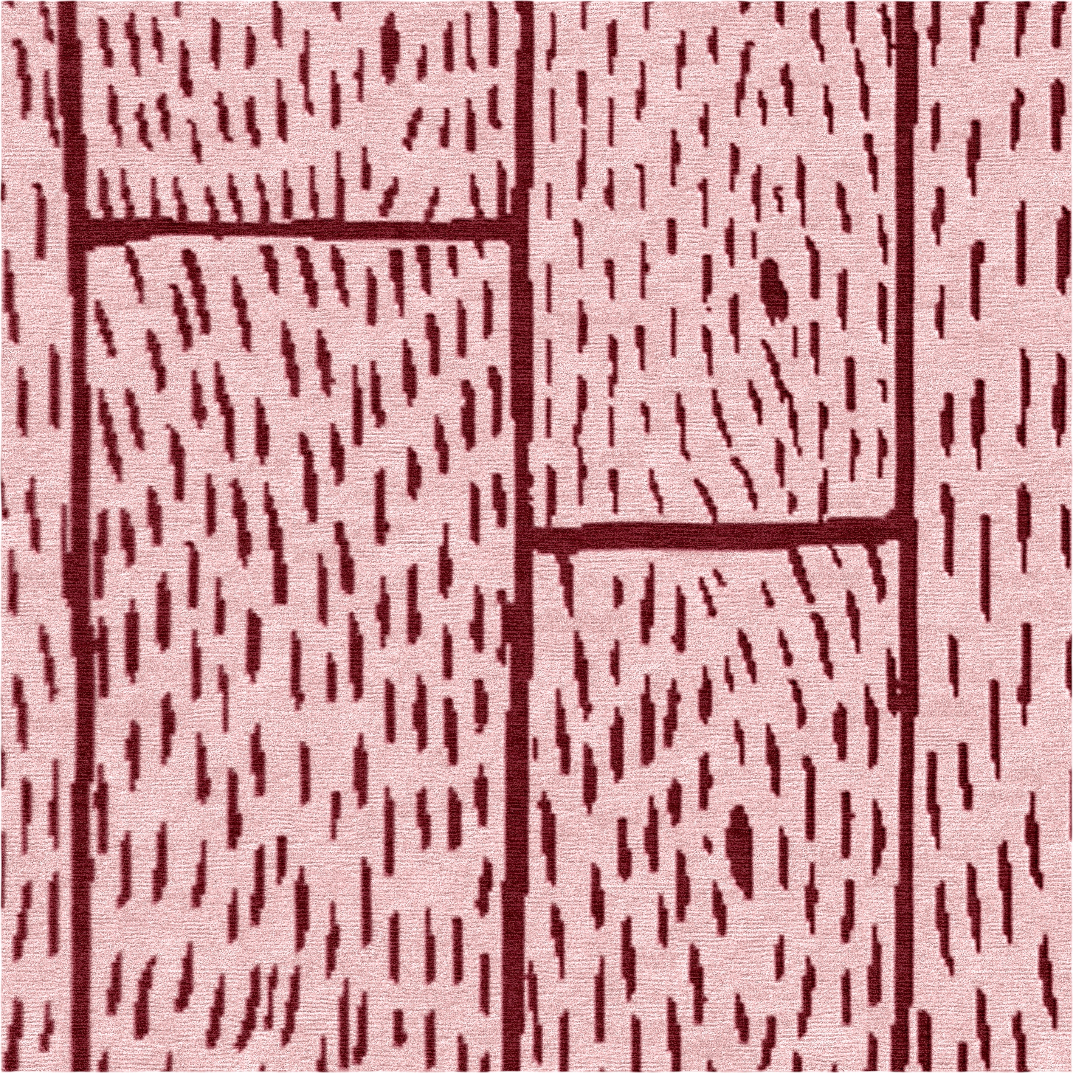 Wood Planks - Pink Handmade Wool and Silk Rug, Secret Gardens - image 4
