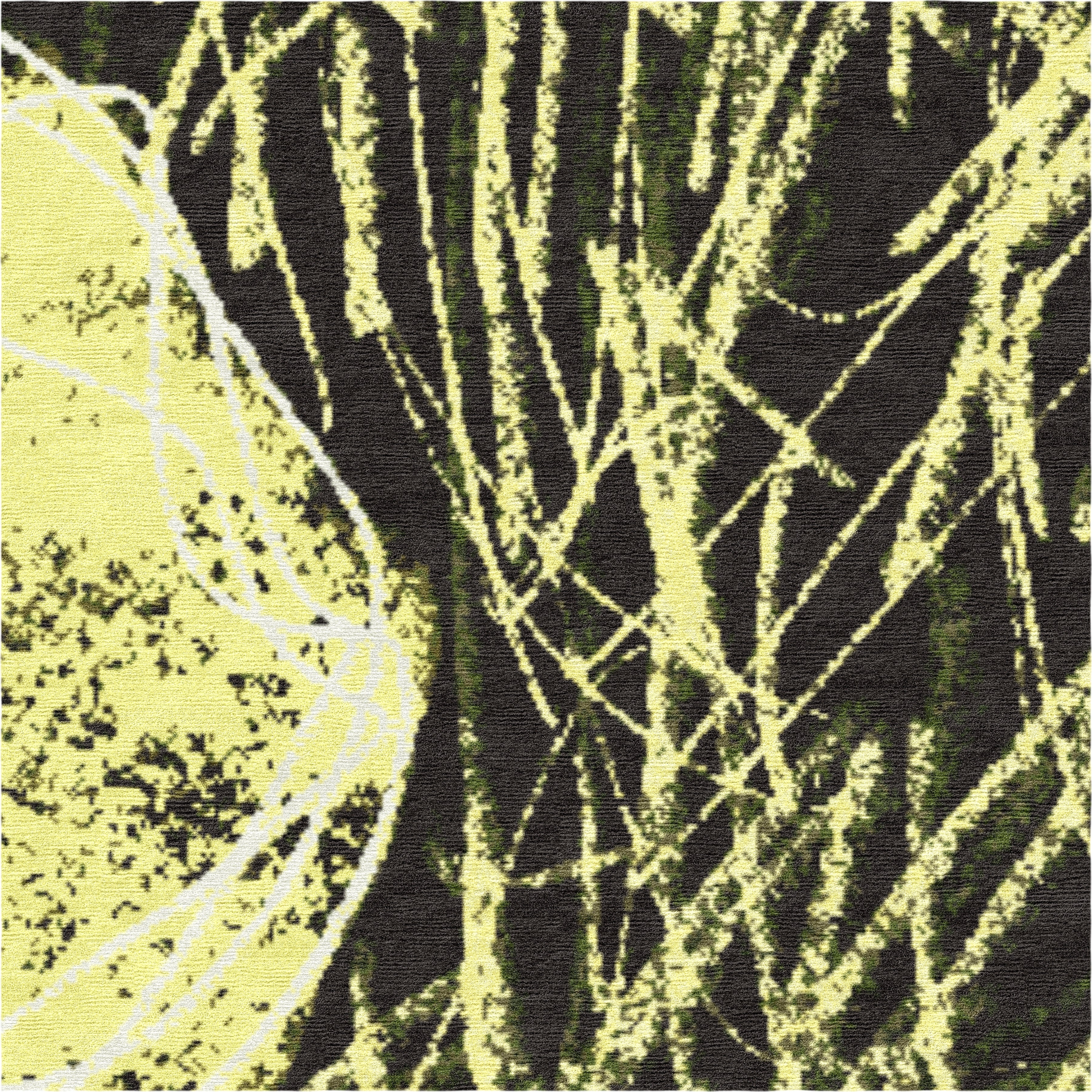 "Room for Ritual" - Butter Yellow Hand-Knotted Floral Rug in - image 2