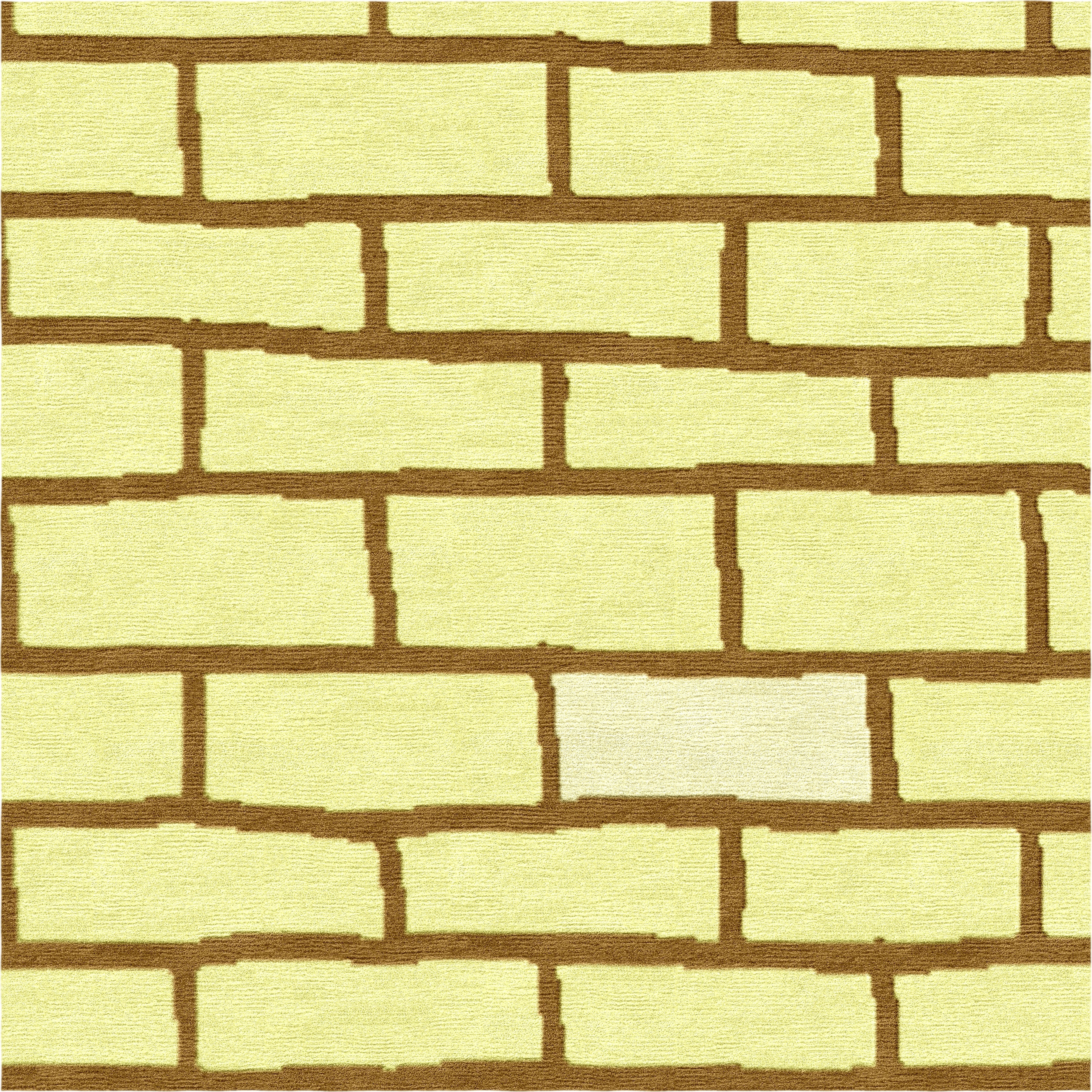 Brick Wall - Butter Yellow Handmade Nepalese Wool Rug, Secret - image 2