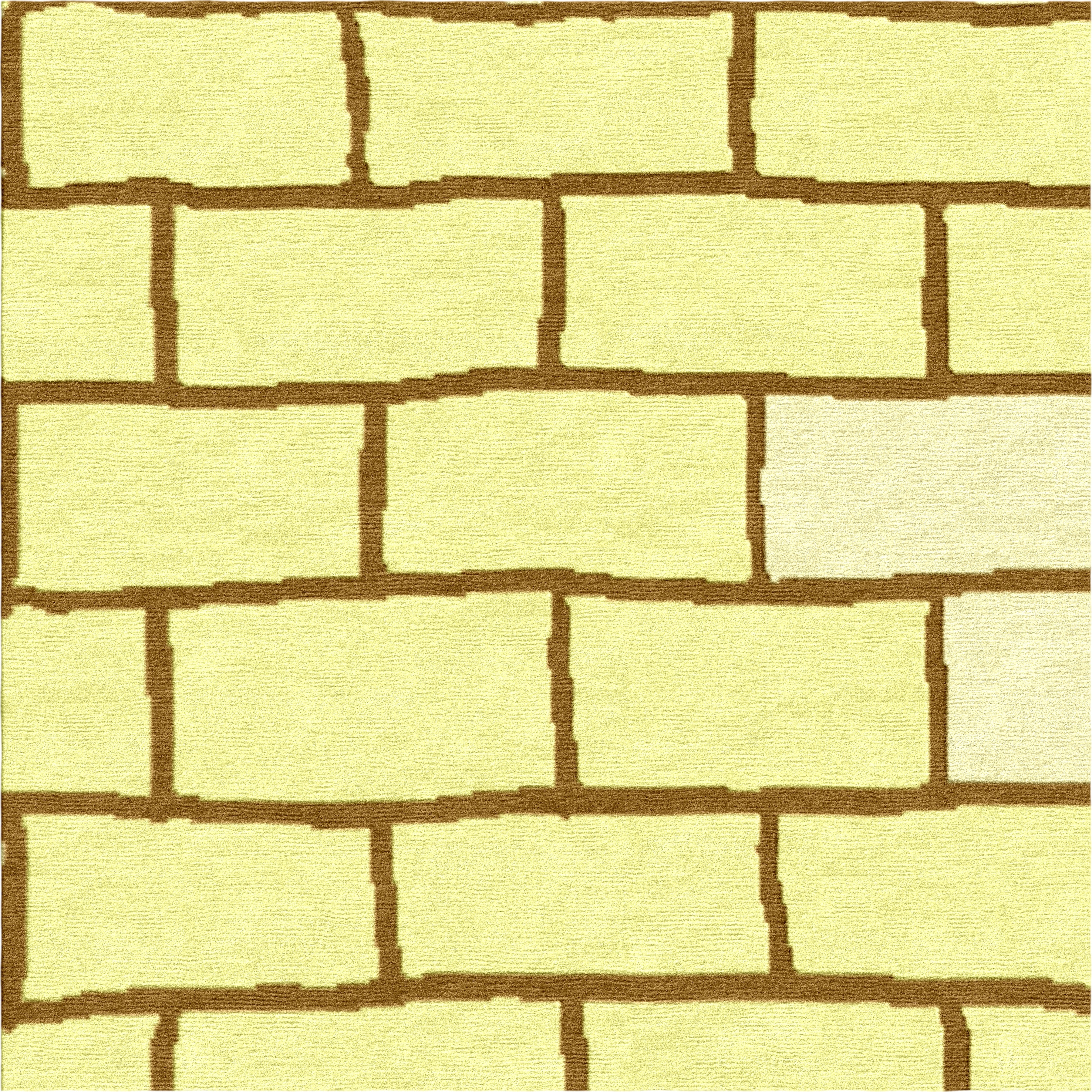 Brick Wall - Butter Yellow Handmade Nepalese Wool Rug, Secret - image 4