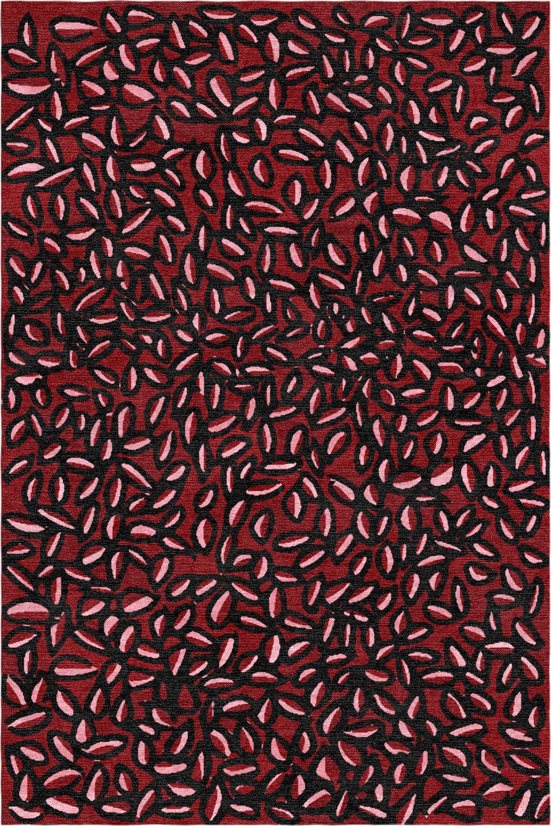 "Velvet Garden" - Handmade Nepalese Wool Rug, Secret Gardens