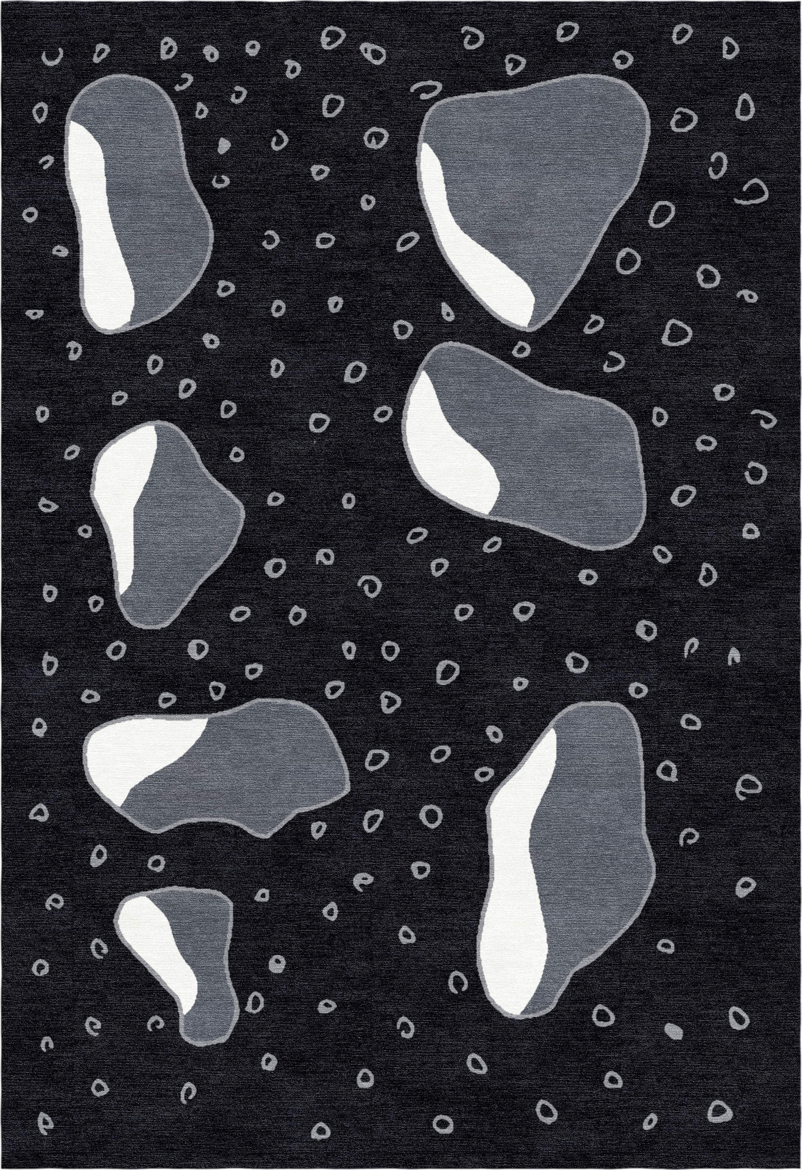 "Desert Stones" - Black Handmade Wool Rug, Desert Stones - image 4