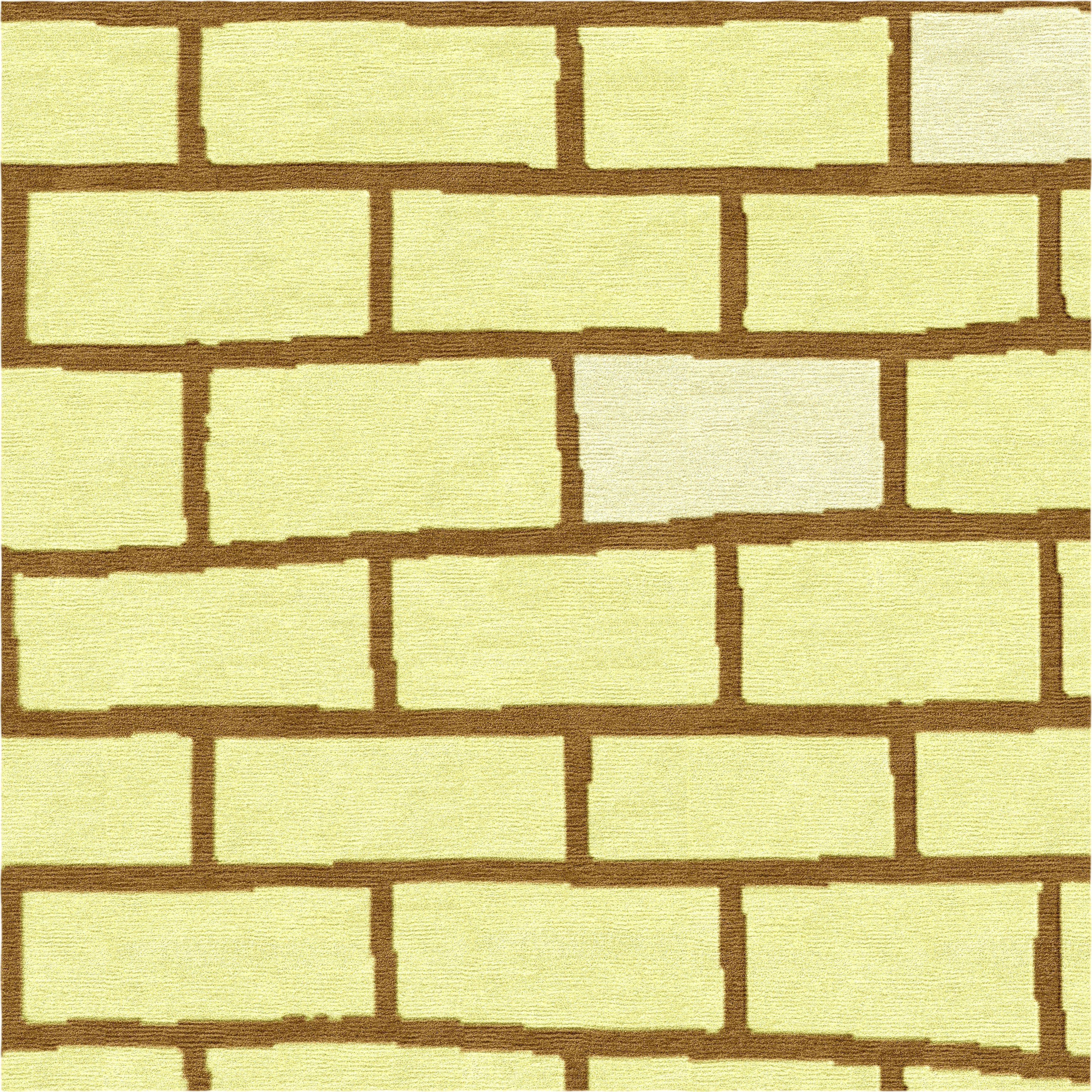 Brick Wall - Butter Yellow Handmade Nepalese Wool Rug, Secret - image 3