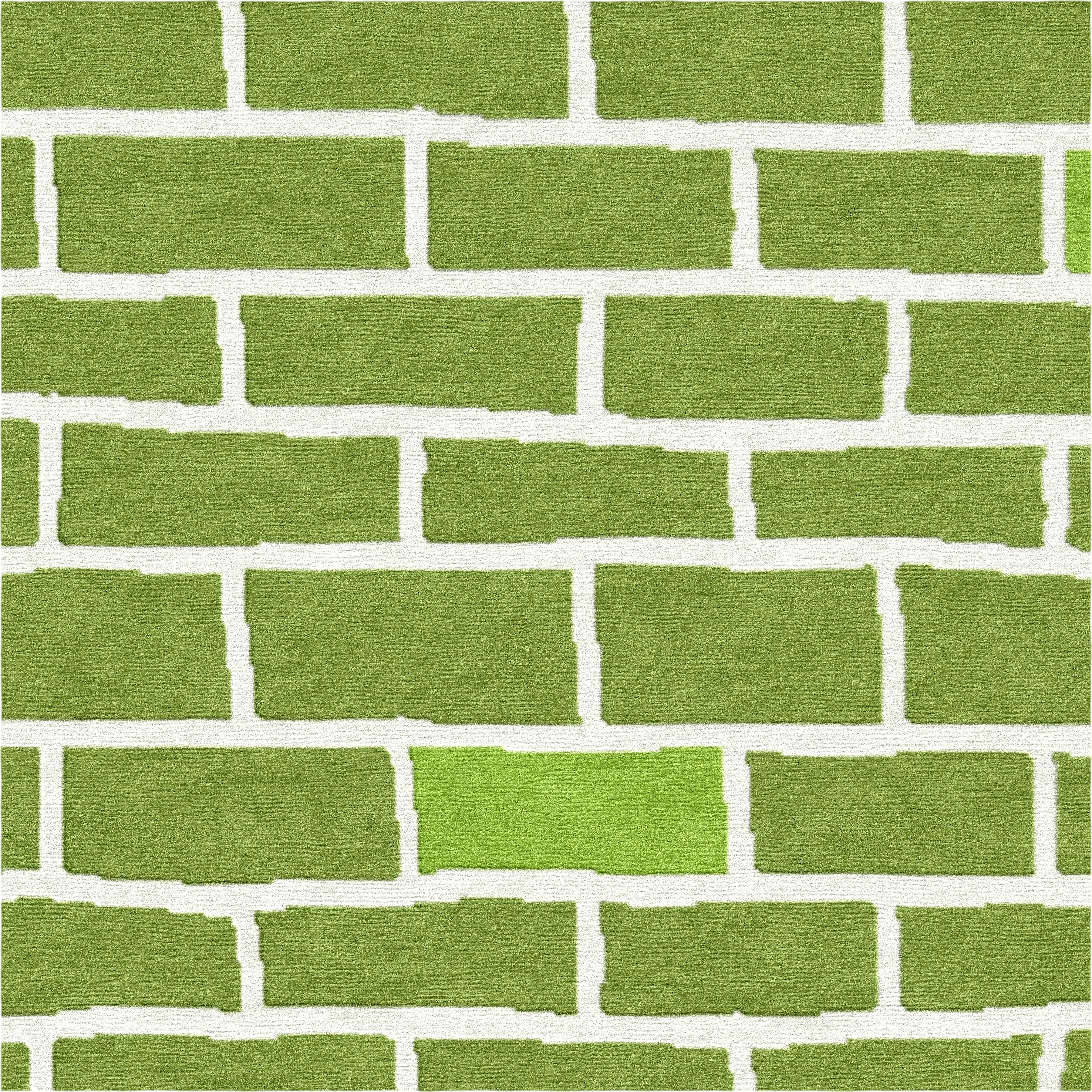Brick Wall - Lime Green Handmade Nepalese Wool Rug, Secret