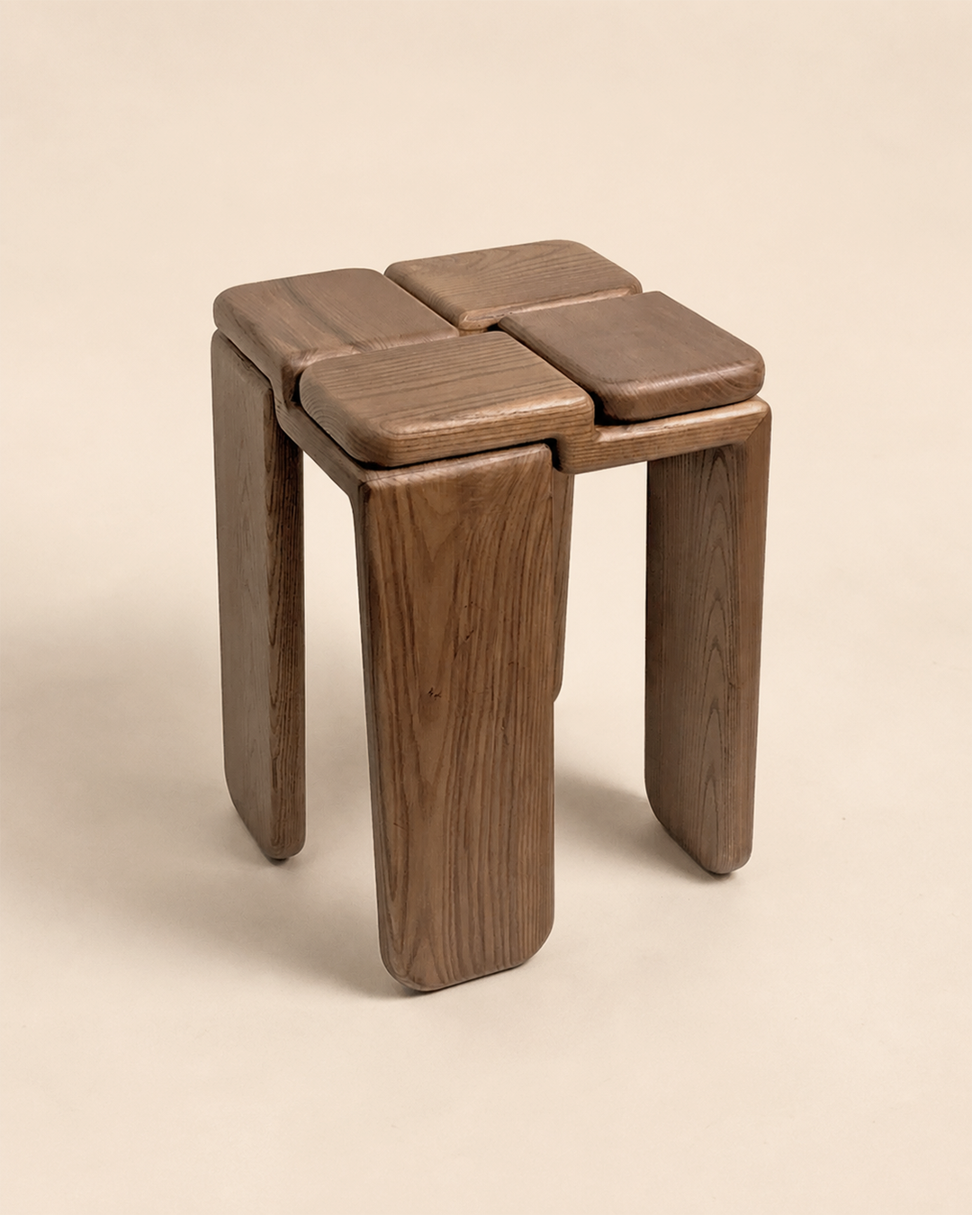 THE KNOT STOOL Walnut Tinted Ash by Luis Gimeno image 1