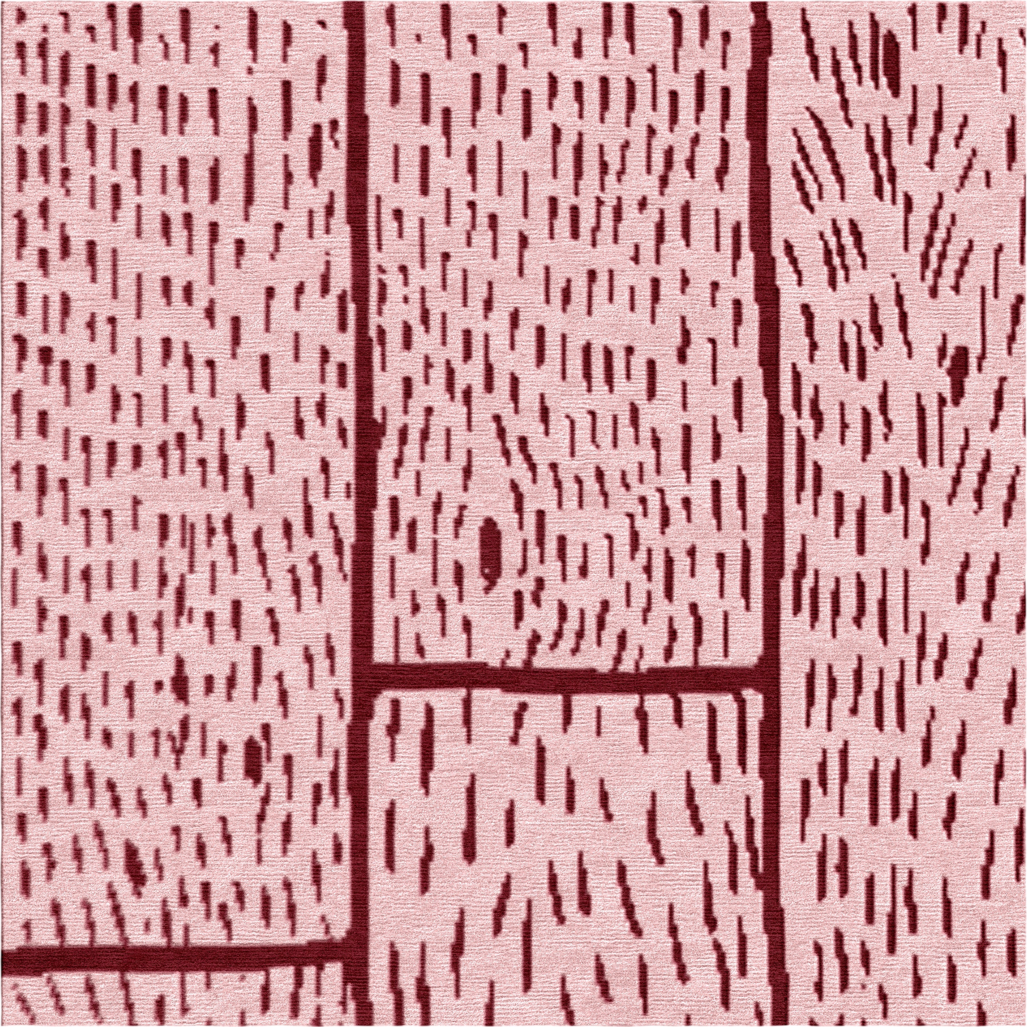 Wood Planks - Pink Handmade Wool and Silk Rug, Secret Gardens - image 5