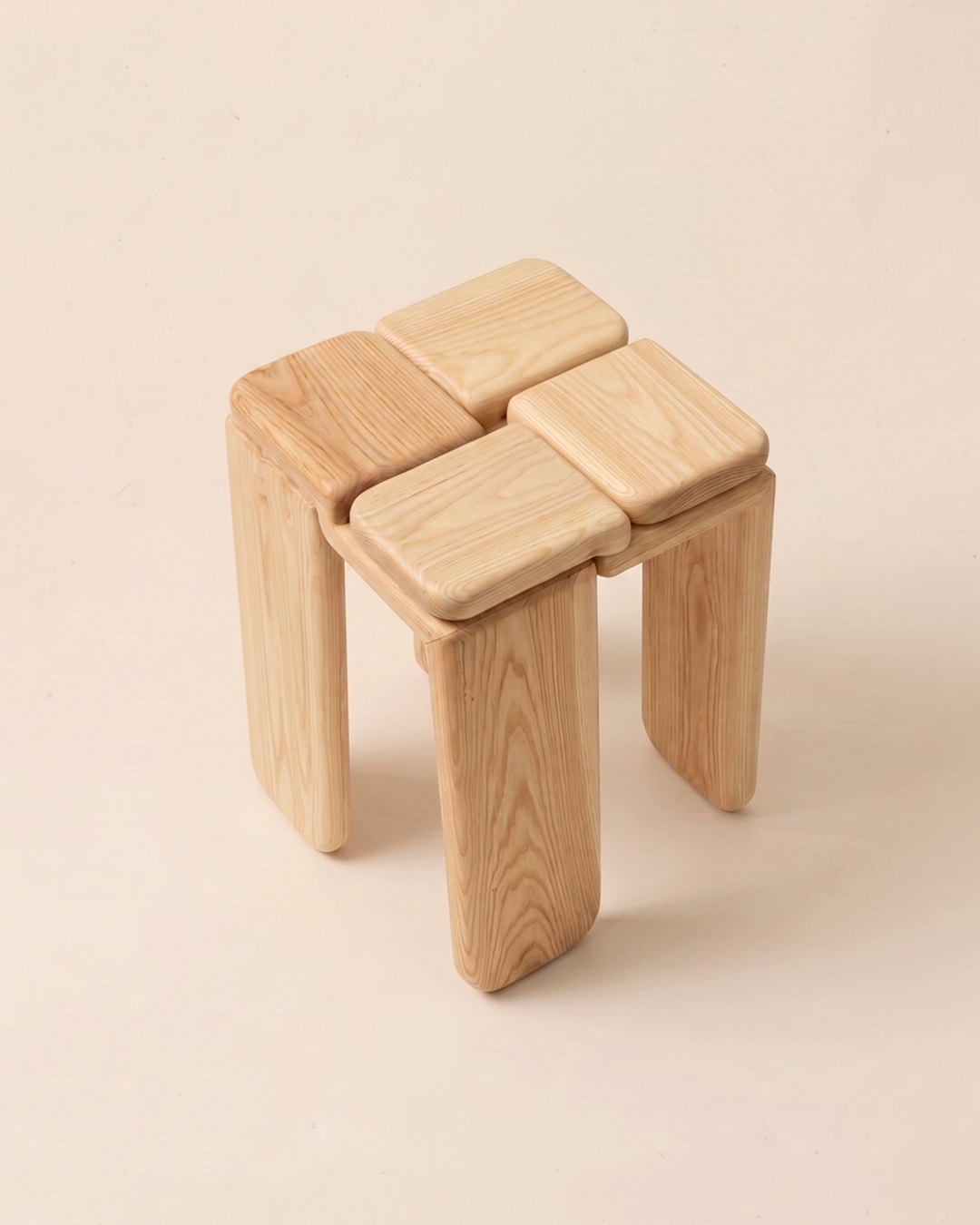 THE KNOT STOOL Natural Ash by Luis Gimeno image 4