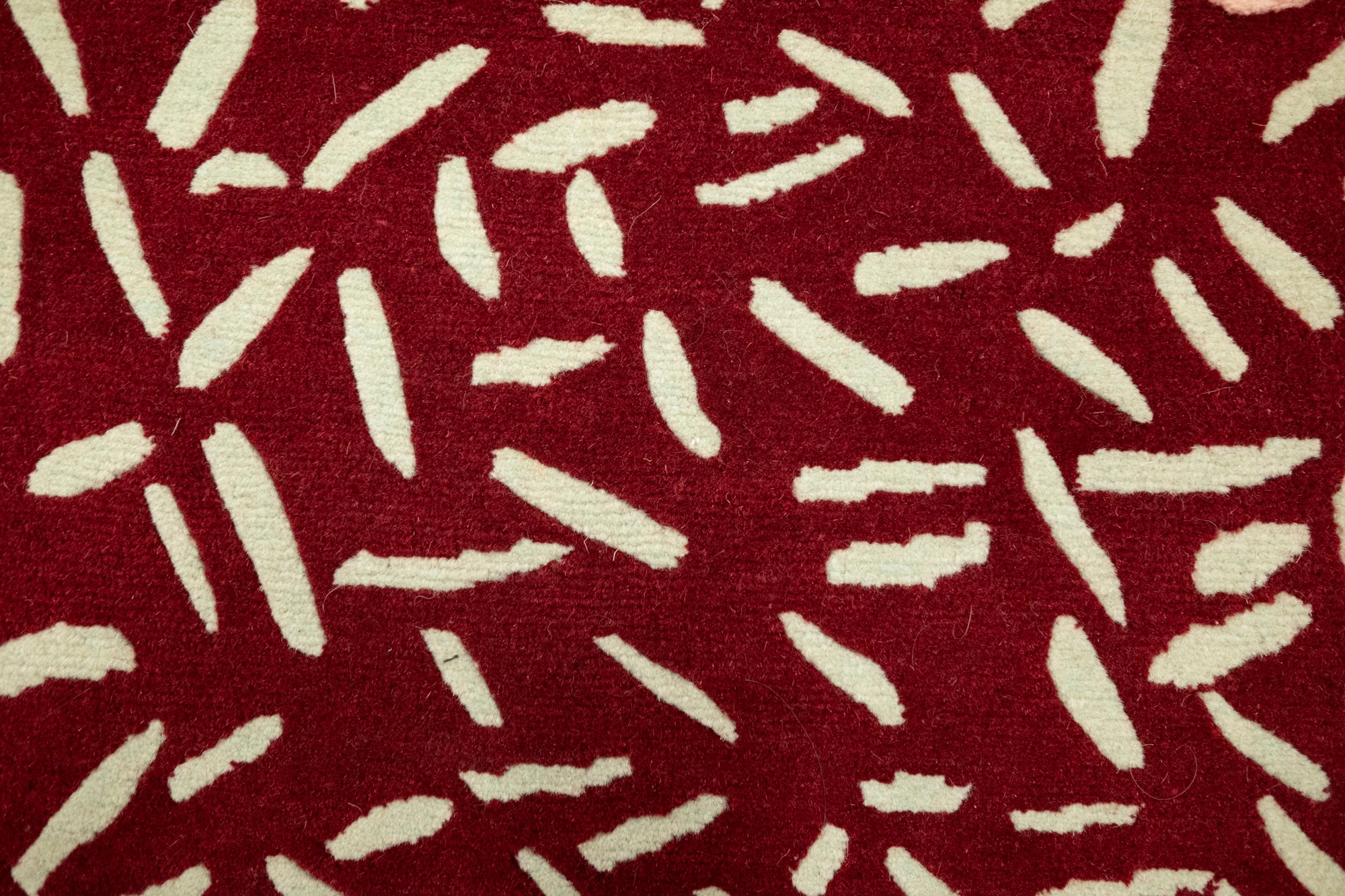 "Room for Ritual" - Radiant Red Handmade Floral Rug in Wool - image 2