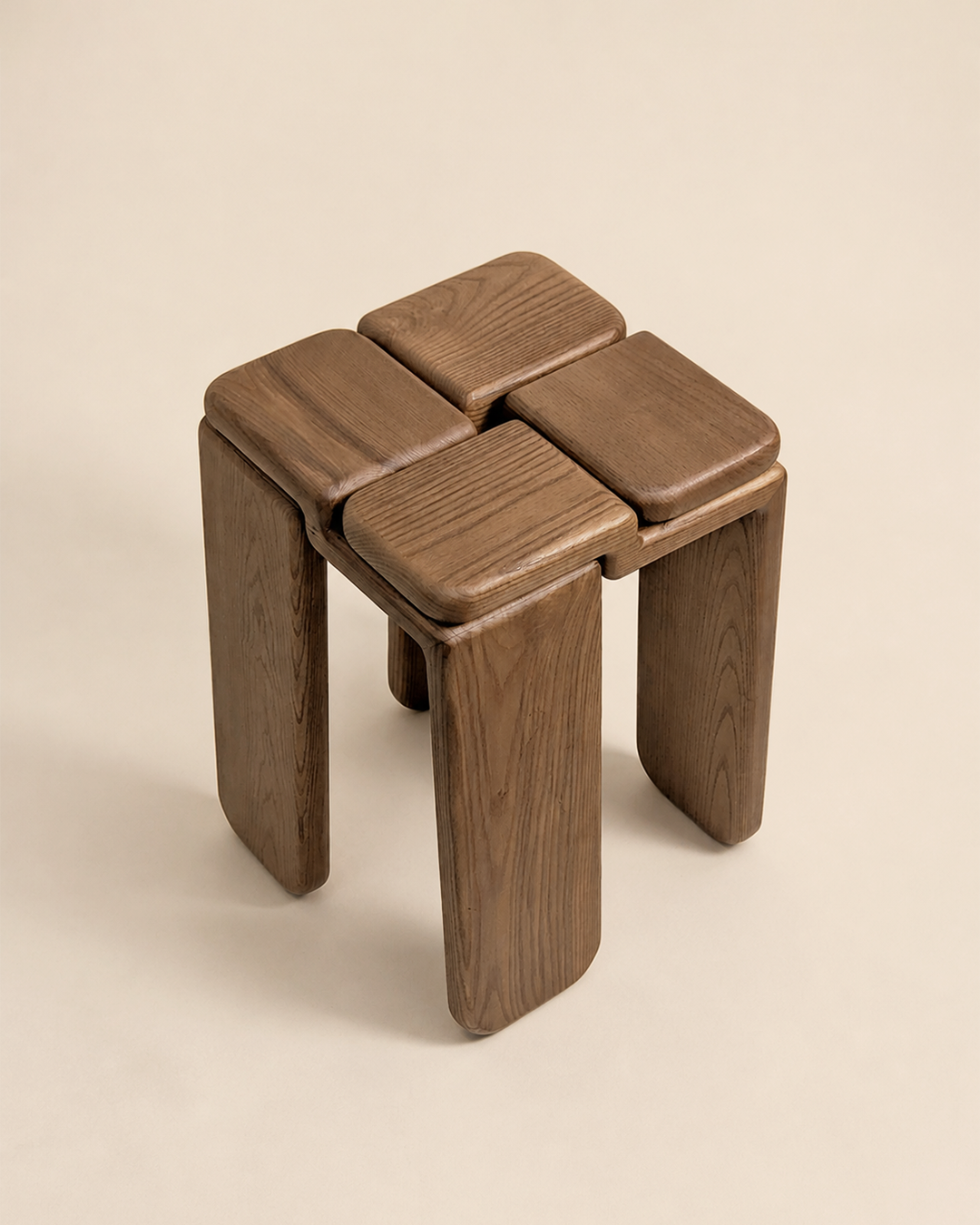THE KNOT STOOL Walnut Tinted Ash by Luis Gimeno image 4