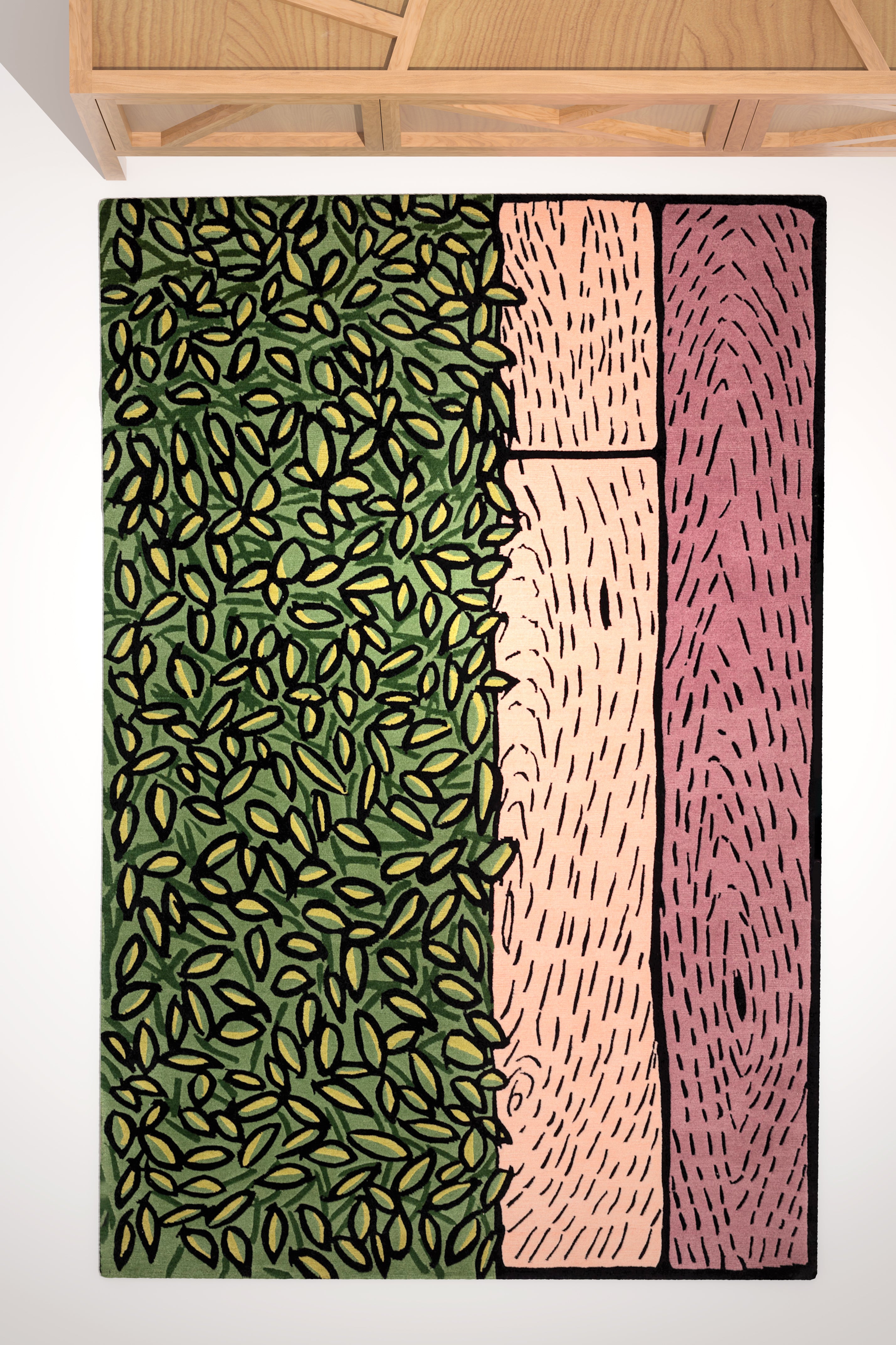 "Rose Realm" - Handmade Nepalese Wool Rug, Secret Gardens - image 3