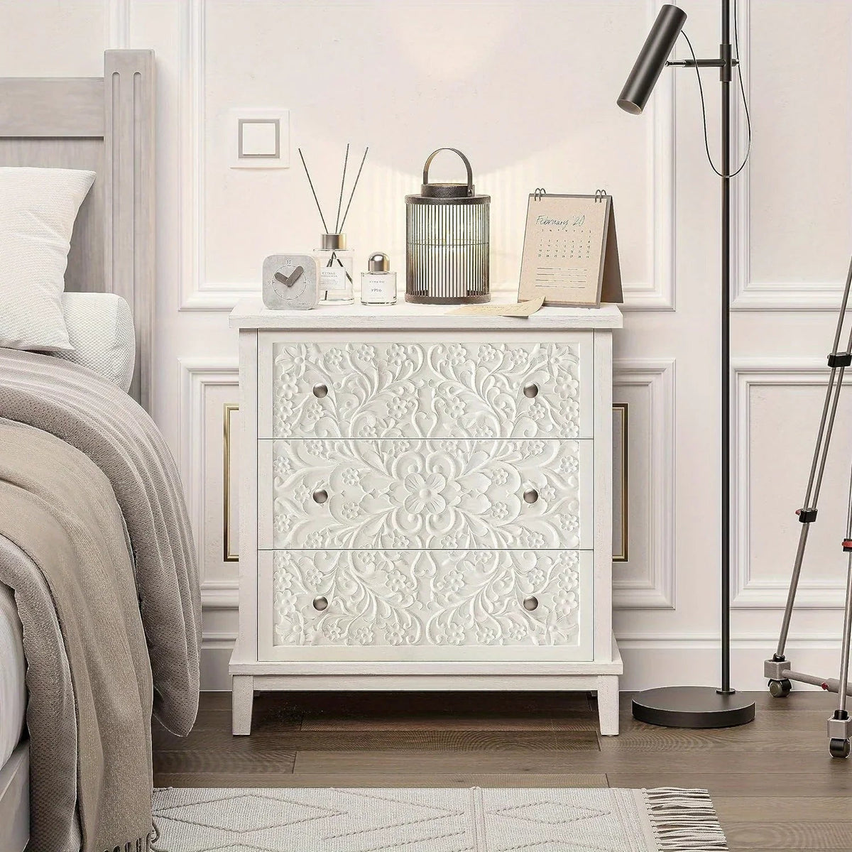Dresser - Distressed White 3-Drawer — House of Avana, view 1 of 30