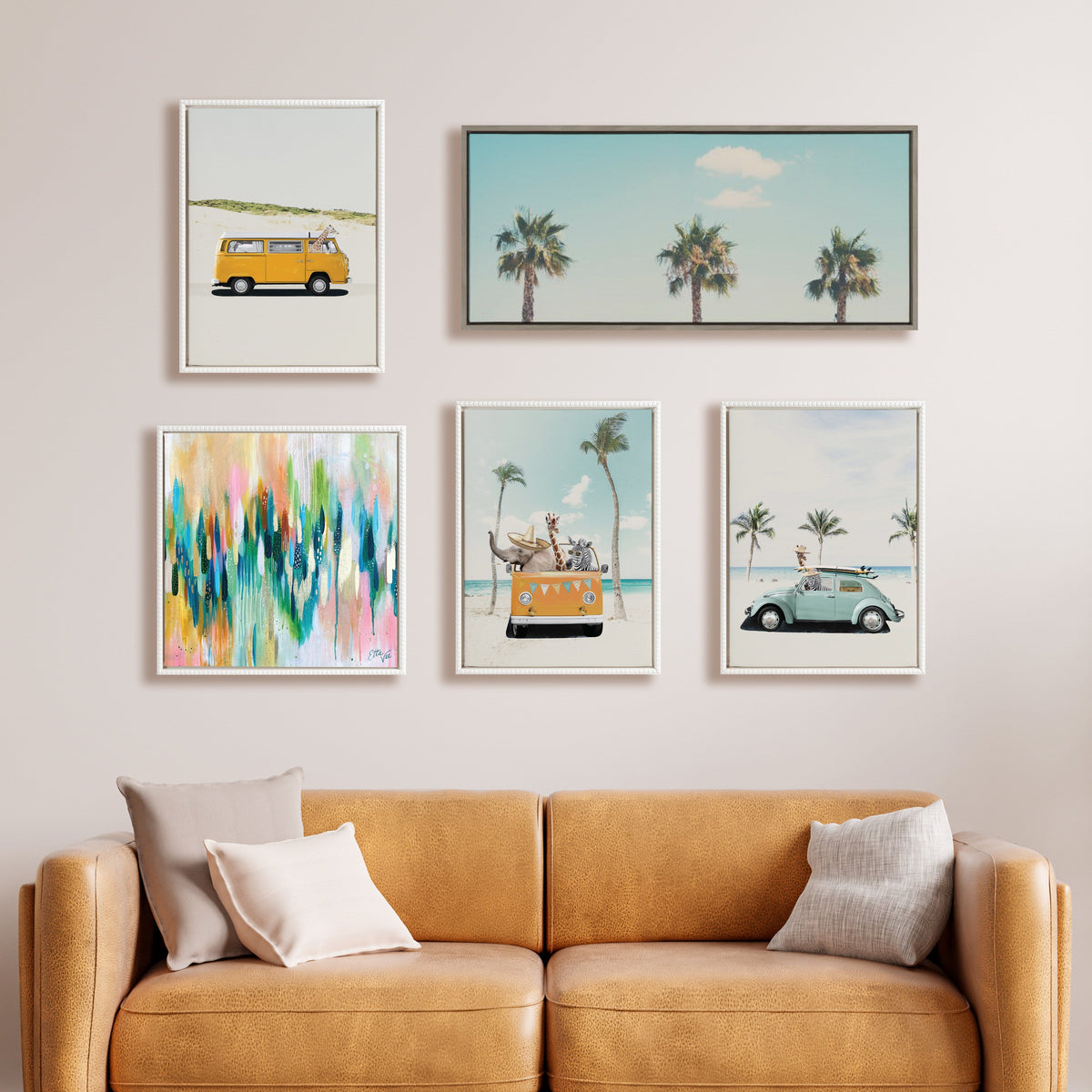 Sylvie Beaded EV Brushstroke 155 Framed Canvas by EttaVee