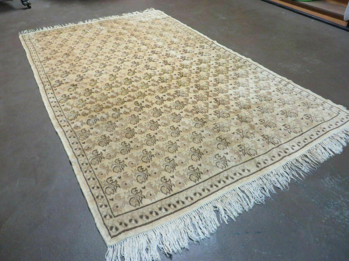 5' X 8' Antique Handmade Turkish Oushak Wool Rug Carpet Organic Dyes Beige Ivory Vintage Bohemian Boho Home Décor - Jewel Rugs, view 2