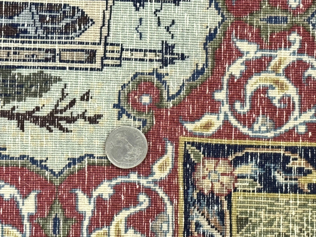 Persian Isfahan Pictorial Rug 3.6 x 5.7, Very Fine 400 KPSI, Historical Buildings, Signed By Masterweaver, Handmade - Jewel Rugs, view 11