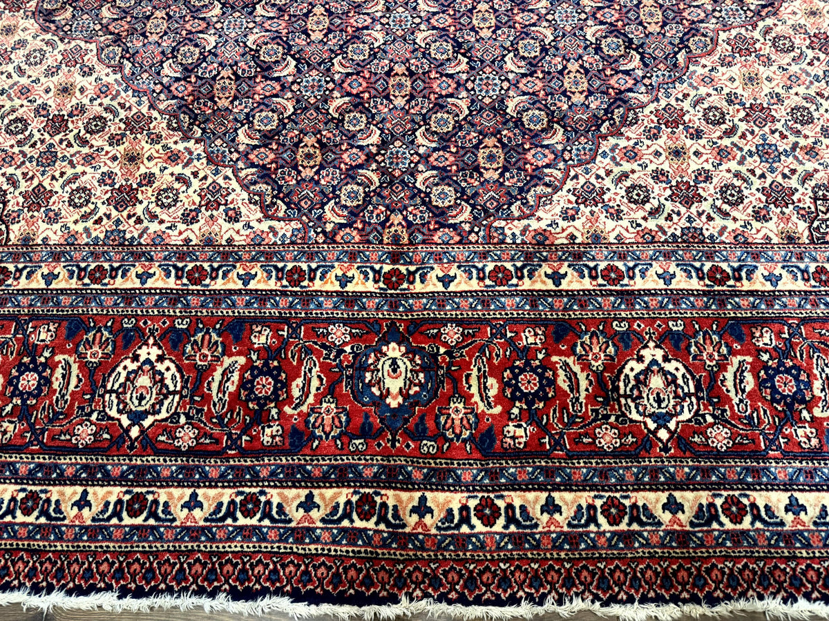 Persian Tabriz Rug 11x14 Navy Blue Herati Wool Carpet - Jewel Rugs, view 6
