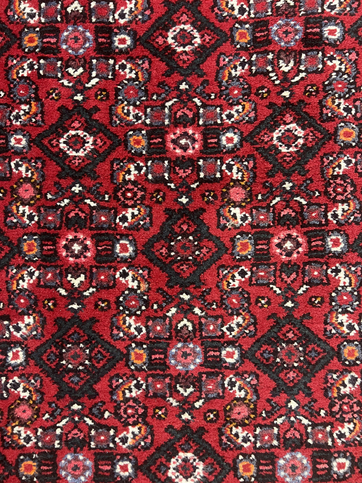 Persian Runner Rug 3 x 16, Wool Handmade Long Antique Hamadan Oriental Rug for Hallway, Red Tribal Rug, Allover Pattern, 3x16 Runner Rug - Jewel Rugs, view 4