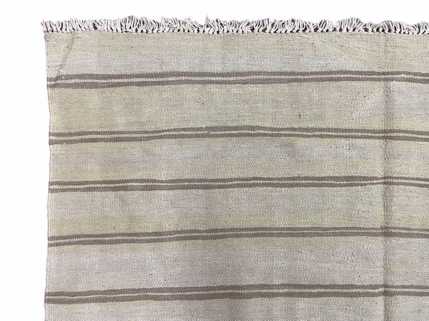 5x8 Turkish Kilim Rug, Flatweave Carpet, Striped Blanket, Southwestern Design, New, Gray, Wool, High Quality, Hand-Knotted - Jewel Rugs, view 7