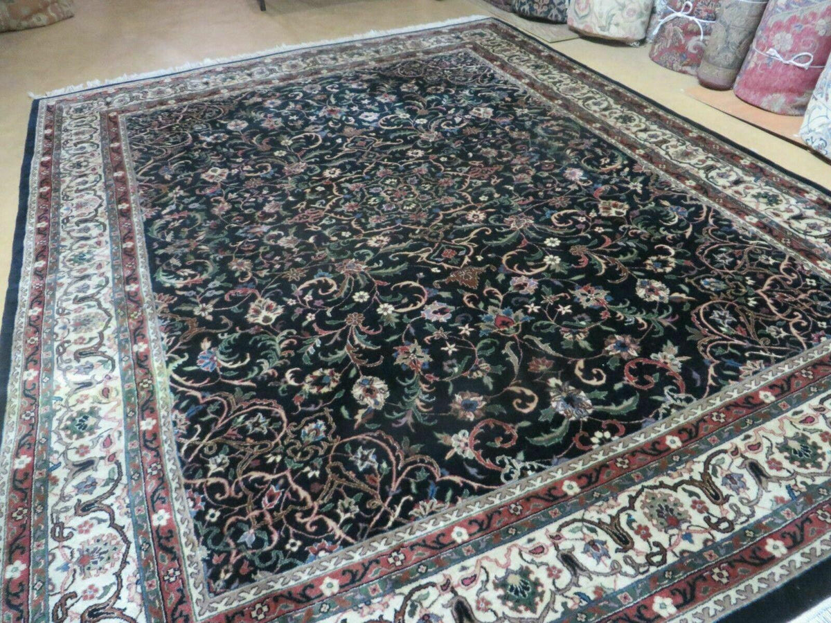 Indo Persian Rug 8x10, Wool Handmade Floral Carpet - Jewel Rugs, view 2