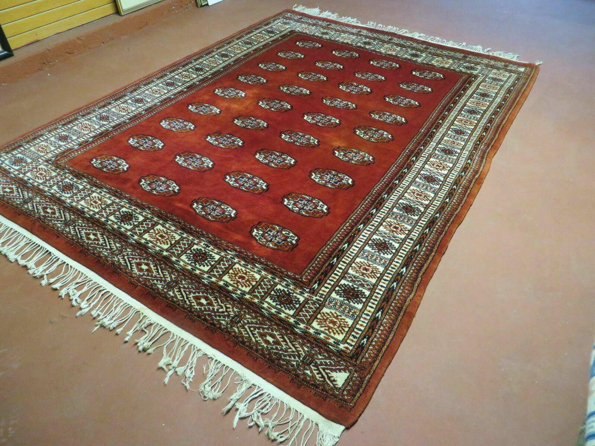7' X 9' Vintage Handmade Bokhara Turkoman Pakistan Wool Rug Carpet Nice - Jewel Rugs, view 3