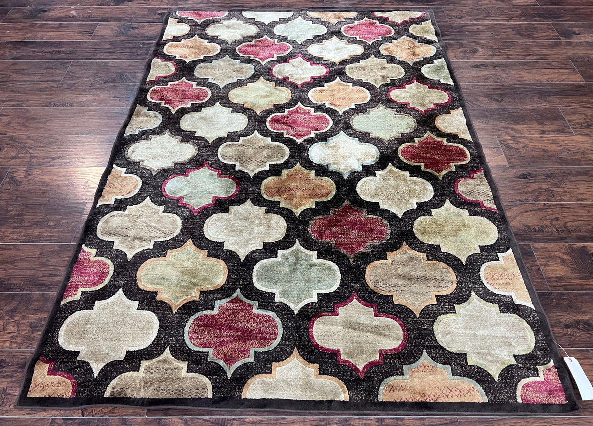 Panel Design Rug 5x7, Multicolor Contemporary Area Rug, Small Living Room Rug - Jewel Rugs, view 2