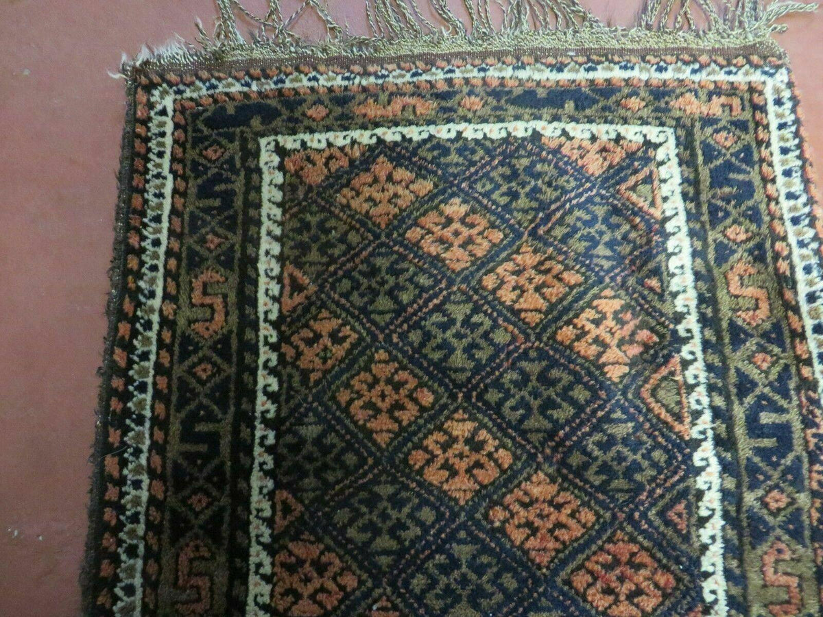 2' X 3' Antique Handmade Pakistani Bokhara Turkoman Balouchi Wool Rug Mat Nice - Jewel Rugs, view 4