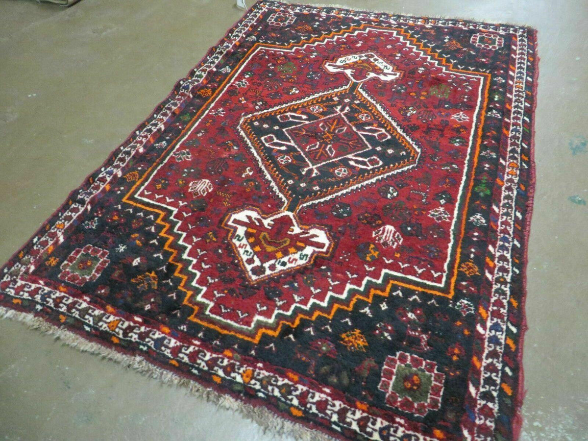 4' X 6' Antique Handmade Turkish Wool Veg Dyes Rug Organic Red Nice M10 - Jewel Rugs, view 12