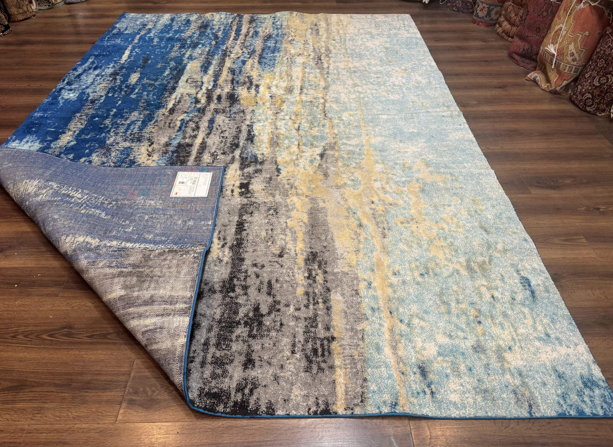 Modern Abstract Blue Area Rug 8x11 ft - Jewel Rugs, view 12