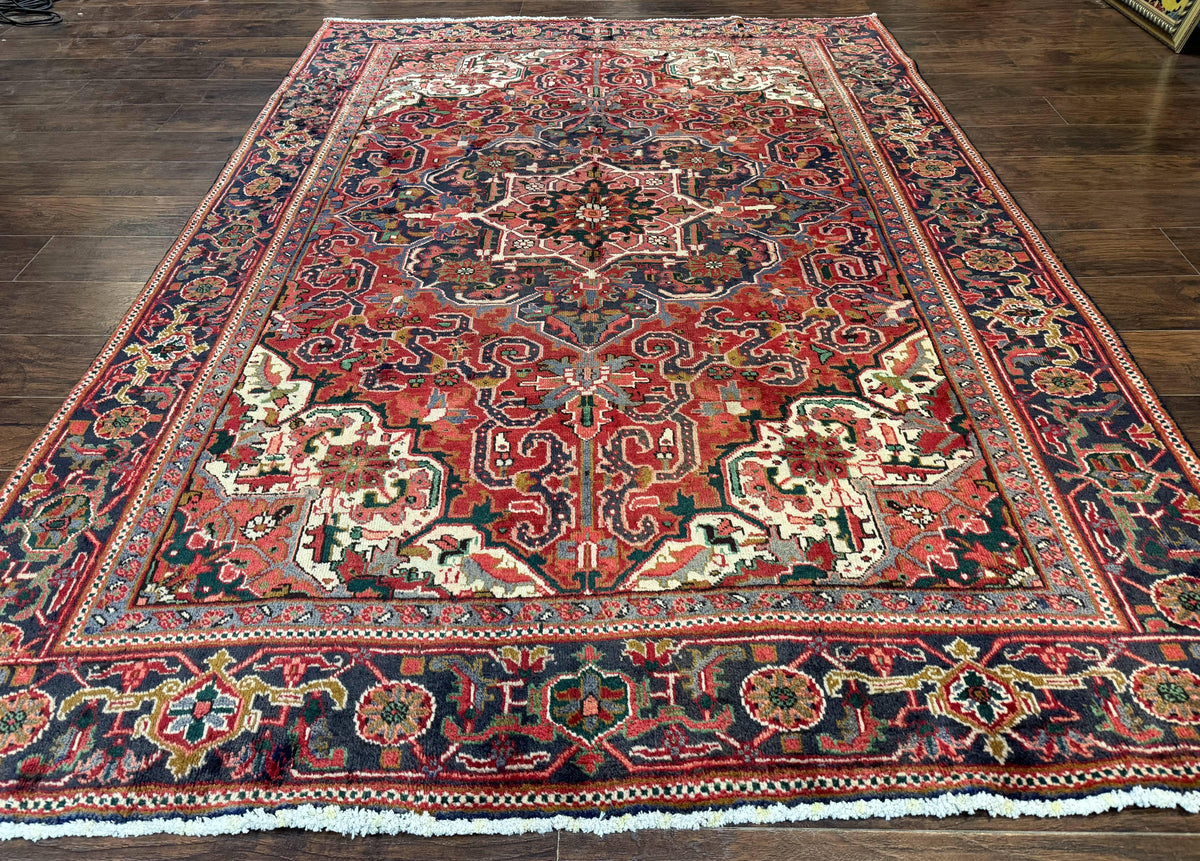 Persian Heriz Rug 6.6 x 9, Geometric Wool Persian Carpet - Jewel Rugs, view 2