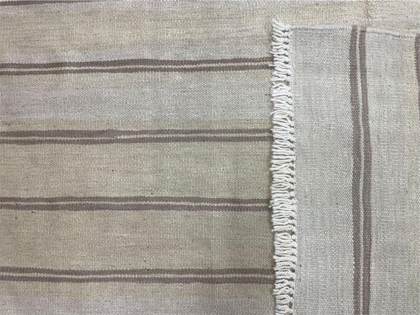5x8 Turkish Kilim Rug, Flatweave Carpet, Striped Blanket, Southwestern Design, New, Gray, Wool, High Quality, Hand-Knotted - Jewel Rugs, view 11