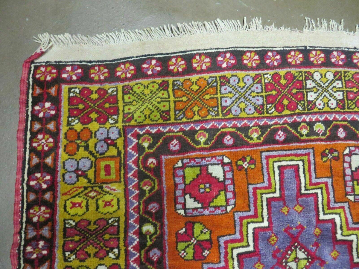 4' X 7' Antique Handmade Turkish Oushak Wool Rug Carpet Red Nice - Jewel Rugs, view 6