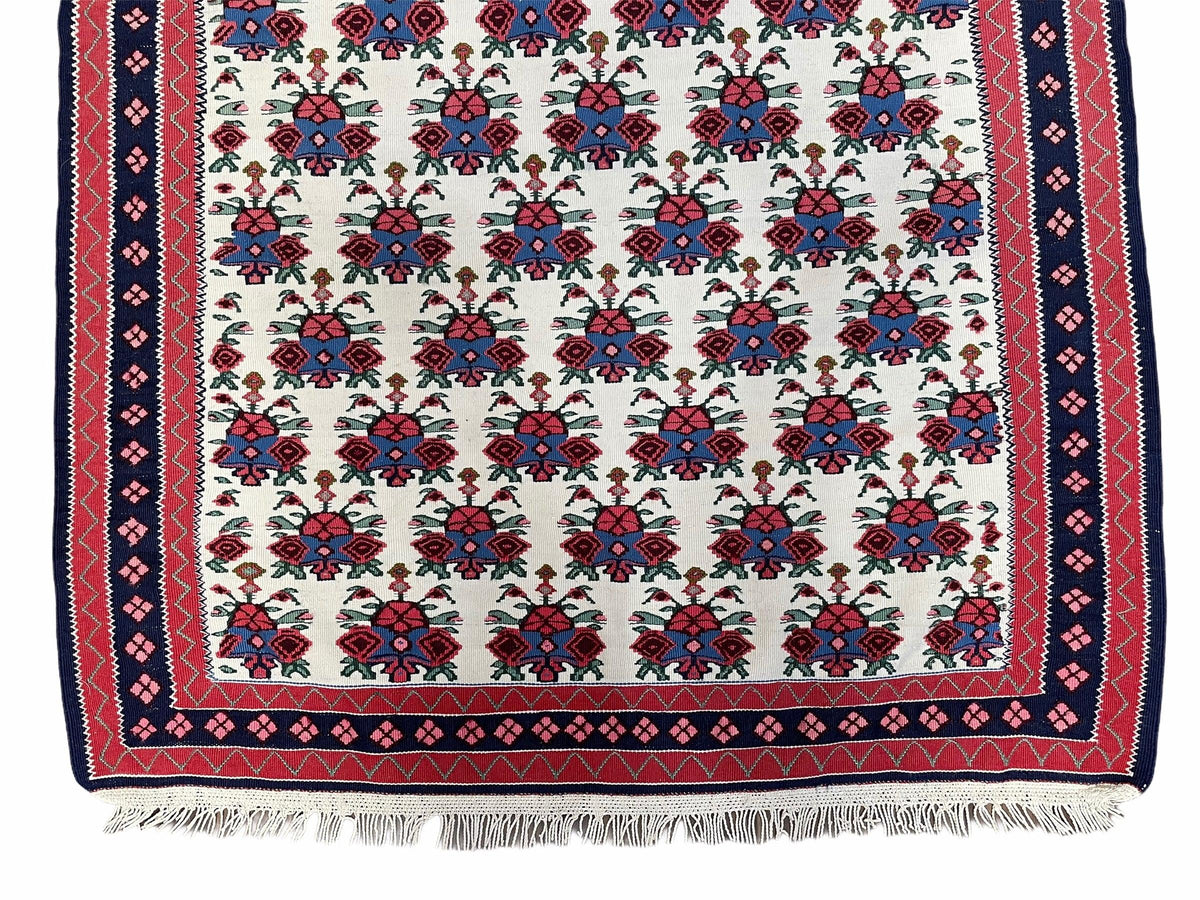 3x5 Vintage Kurdish Senneh Kilim Rug 3 x 5 Heirloom Rug Flatweave Antique Rug Playroom Rug Collectible Rug Beige Kilim - Jewel Rugs, view 8