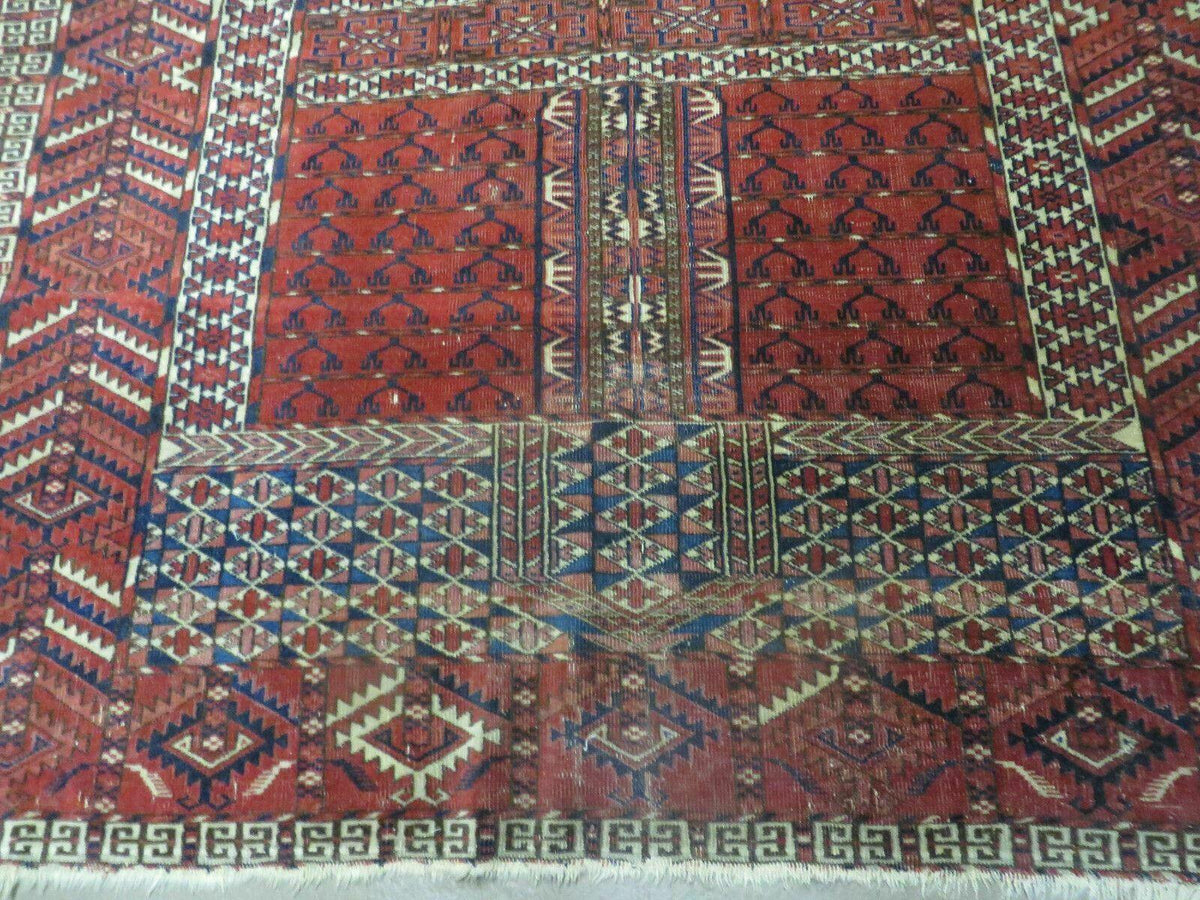 Antique Turkoman Rug 4x5, Ensi Hatchli Tekke Wool Rug - Jewel Rugs, view 4