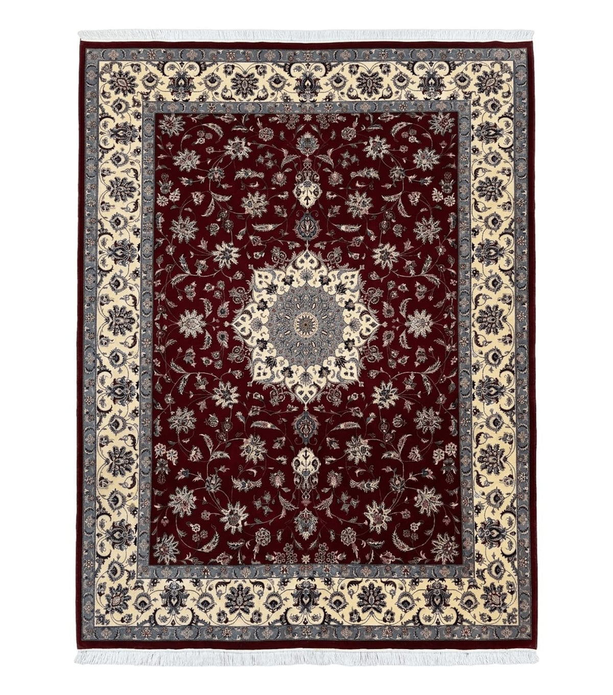 Pak Persian Rug 9x12, Maroon and Ivory, Wool Handmade Vintage - Jewel Rugs