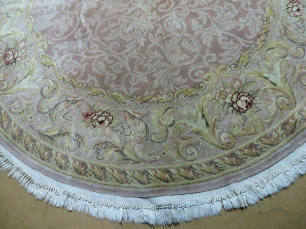 6' X 6' Round Handmade Fine Chinese Floral Oriental Silk Wool Rug Carpet Nice - Jewel Rugs, view 5
