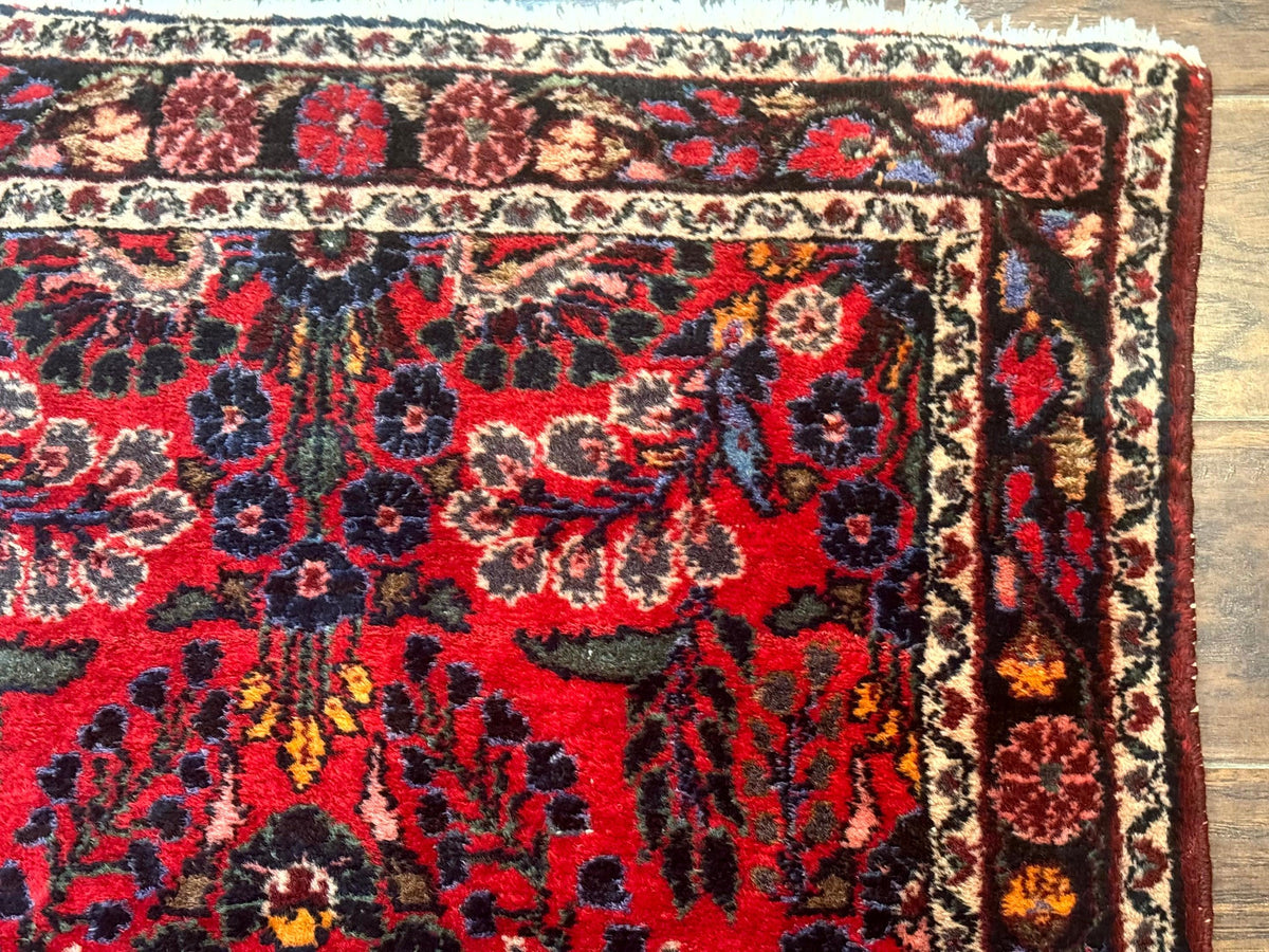 Persian Rug 3x5, Red Tribal Rug, Semi Antique, Wool Rug 3 x 5, Persian Hamadan Rug - Jewel Rugs, view 8