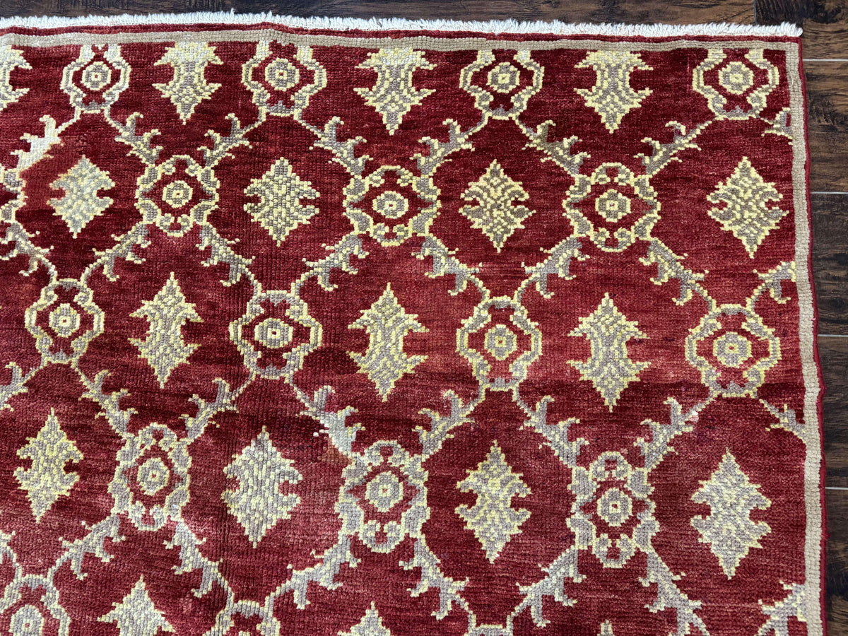 Modern Turkish Oushak Rug 5x8, Brick Red - Jewel Rugs, view 8