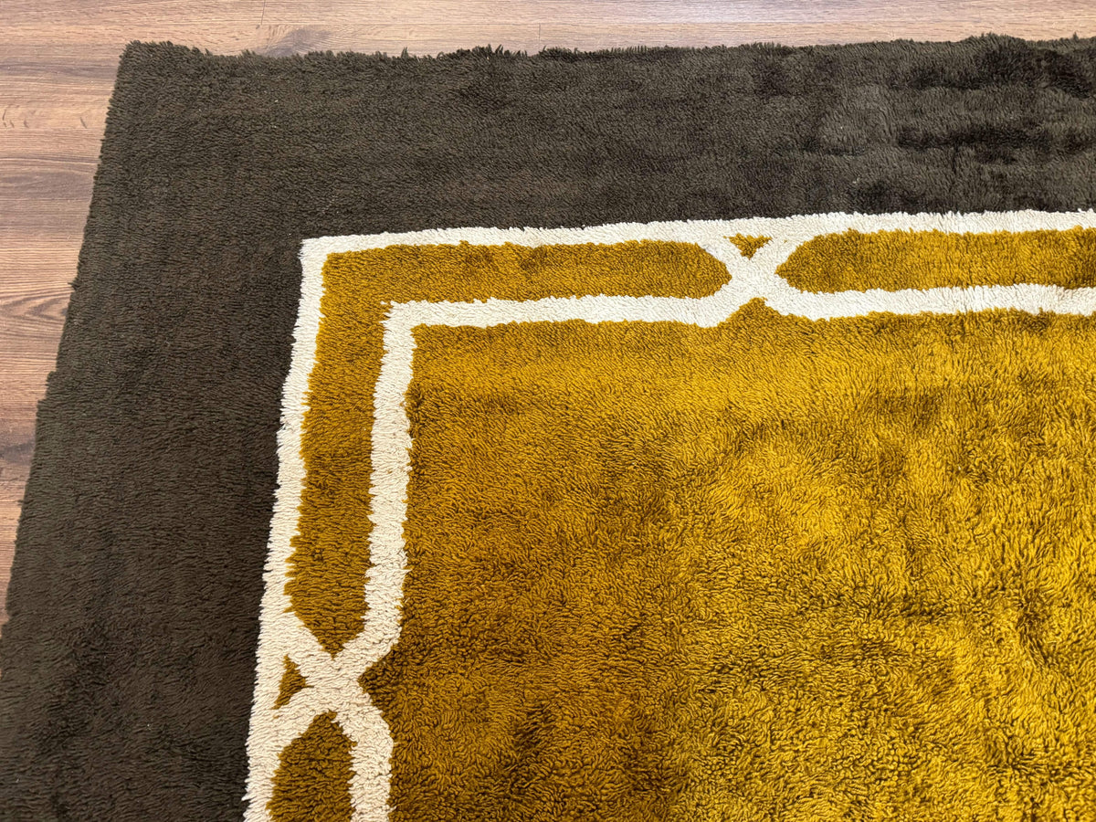 Mid Century Shag Rug 8x11, Large Vintage Shag Rug, Open Field, European Shag Rug - Jewel Rugs, view 7